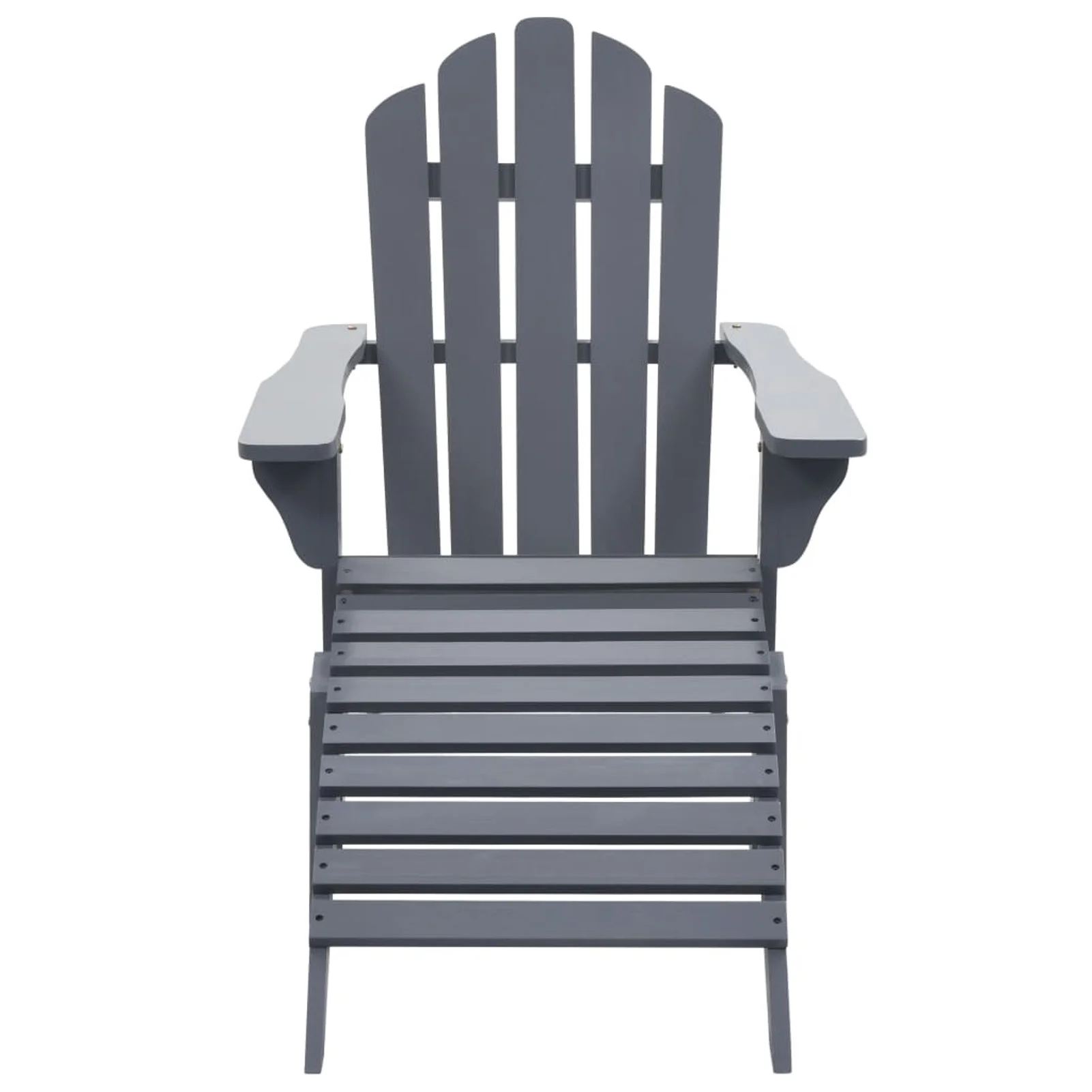 Garden Chair with Ottoman Wood Gray