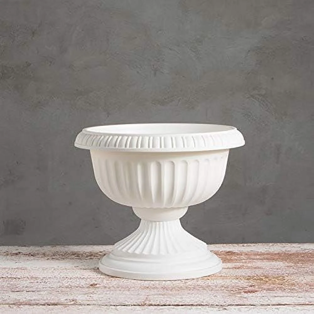 Grecian Urn Planter, White, 18-Inch