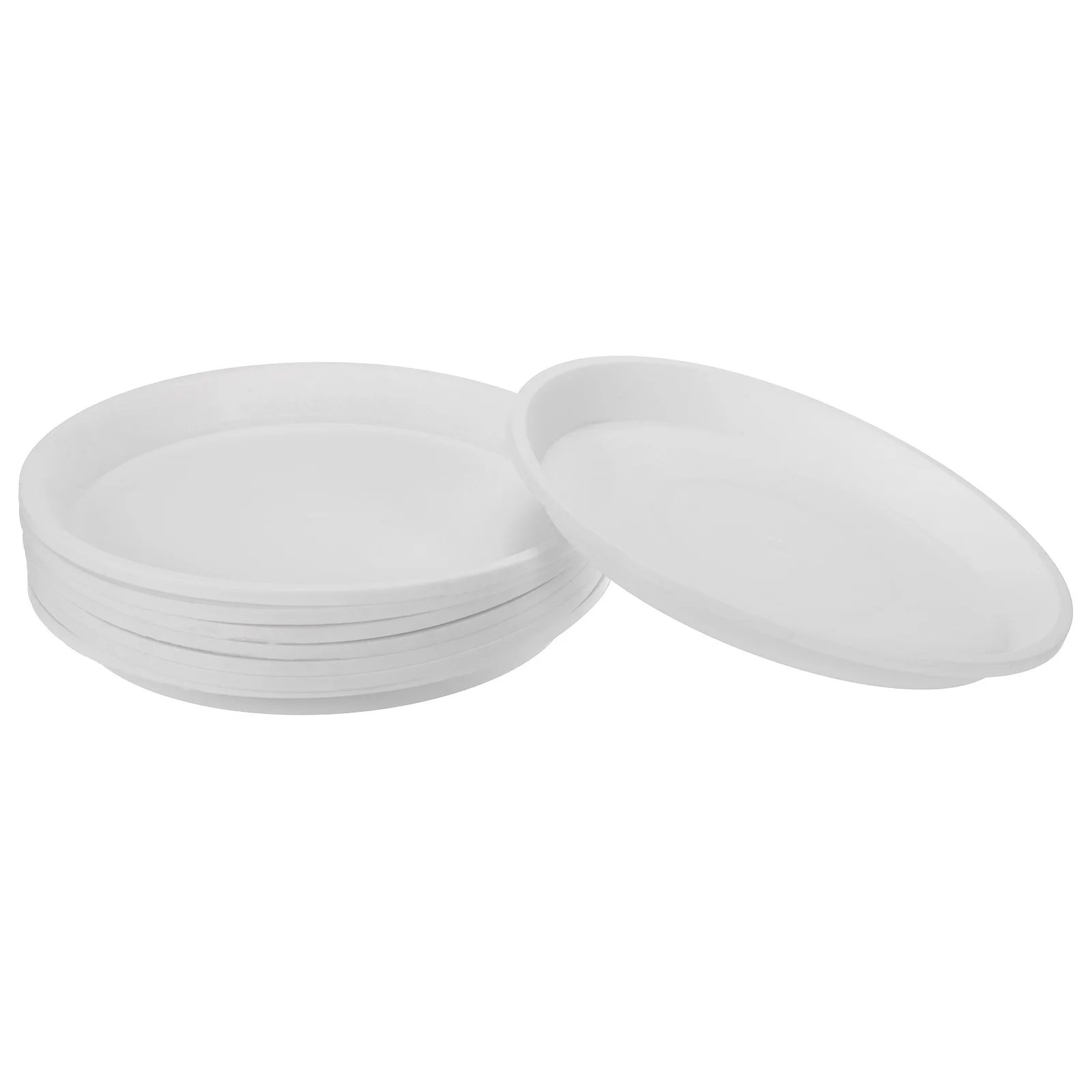Uxcell Plant Saucers 8 Inch, 8 Pack Round Plastic Plant Drip Tray for Indoors Outdoors, White