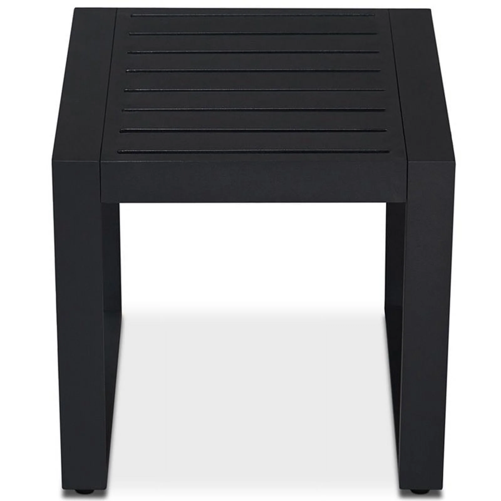 Home Square 4 Piece Set with Rectangle Fire Table Patio Loveseat & 2 End Tables