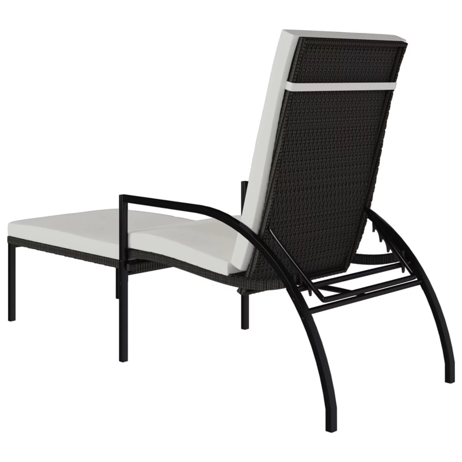 walmeck Sun Loungers 2 pcs with Footrest PE Rattan Brown
