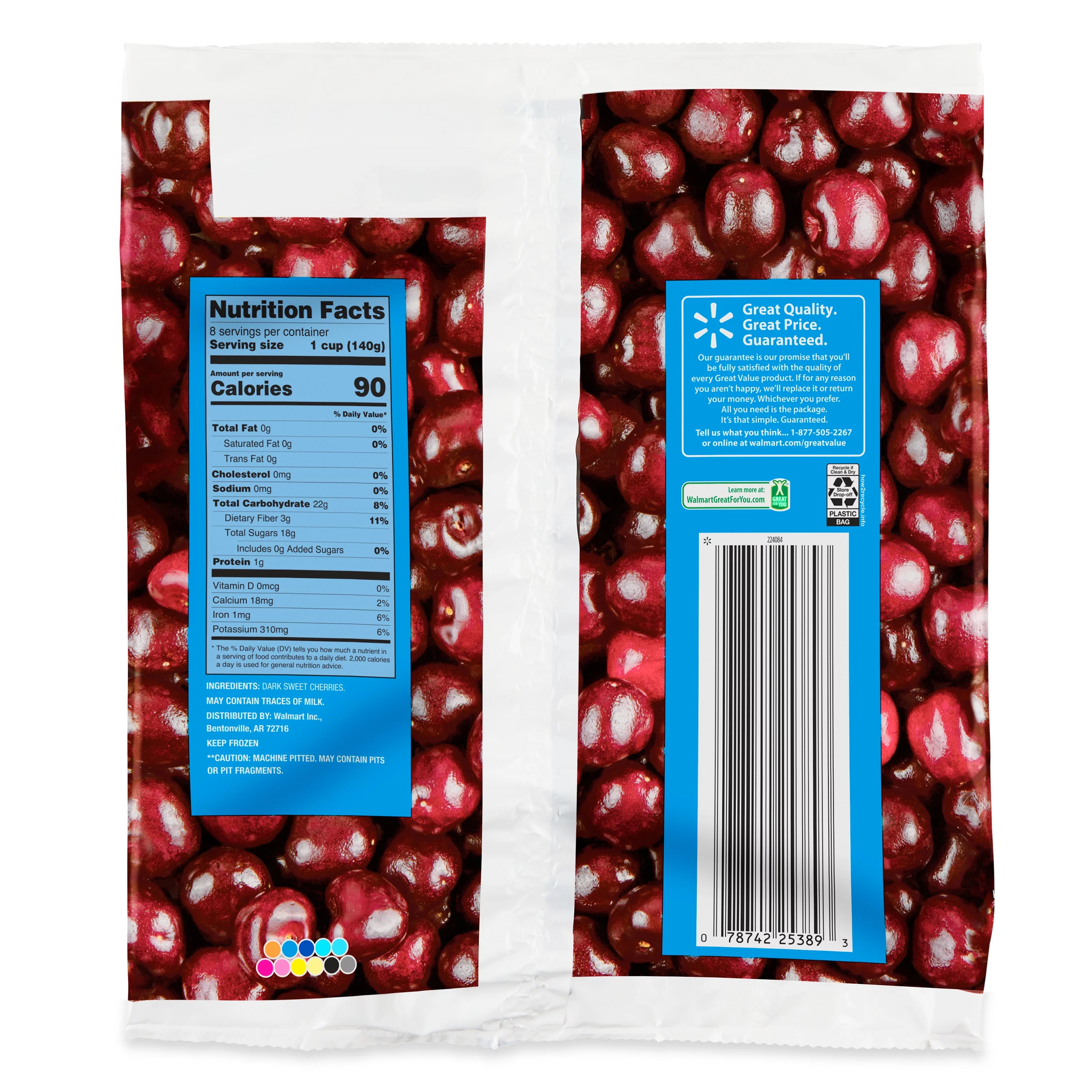 Great Value Pitted Dark Sweet Cherries, 40 oz (Frozen)