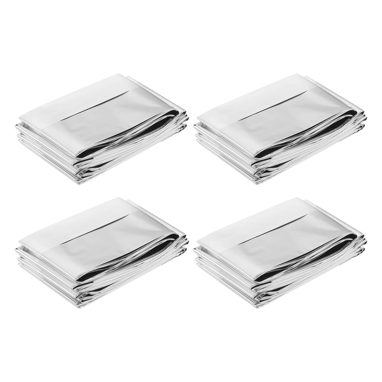 4Pack Highly Reflective PET Film, 82x52-Inch Garden Greenhouse Covering Foil Sheets for First Aid, Silver