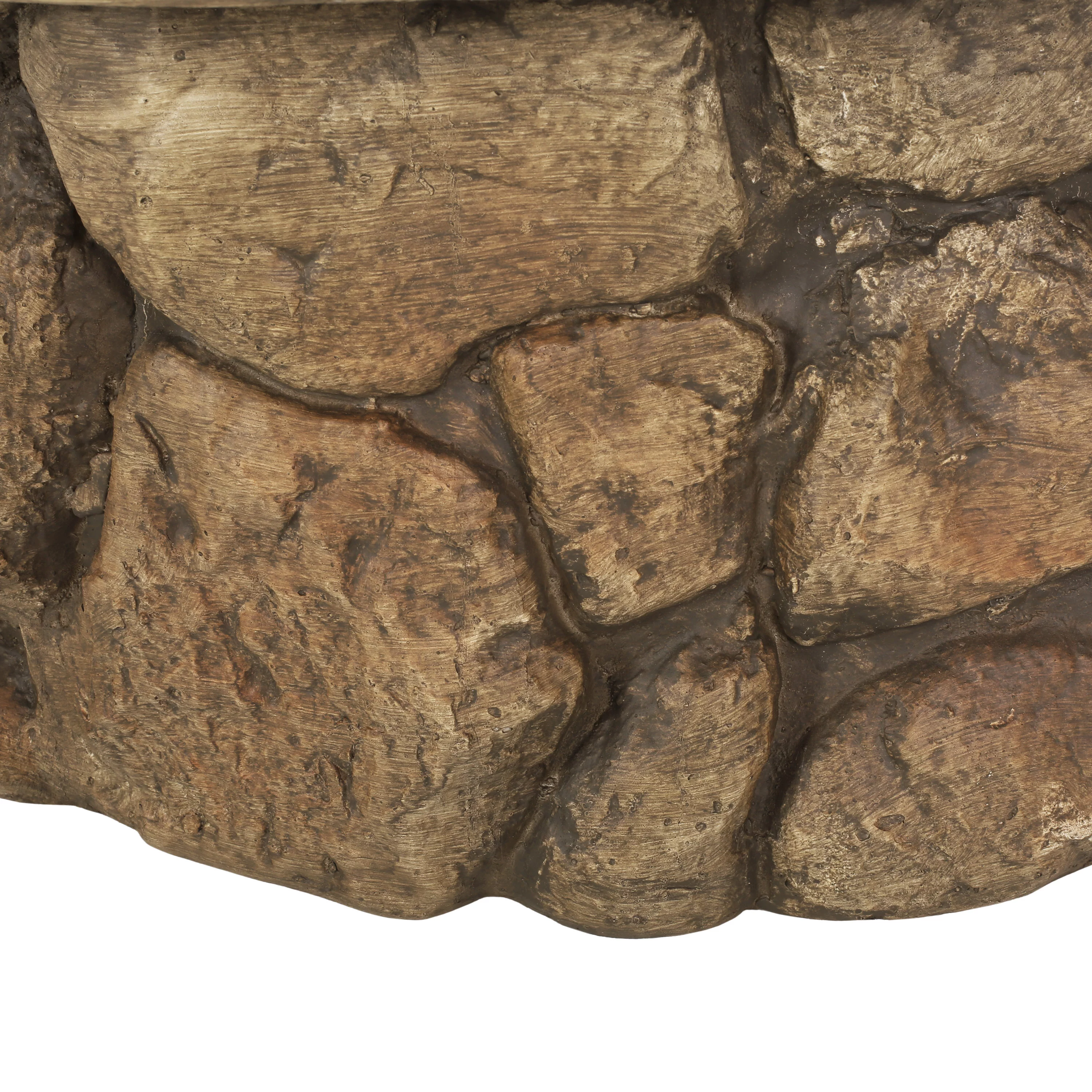 Weston Outdoor Lightweight Concrete Wood Burning Fire Pit, Natural Stone