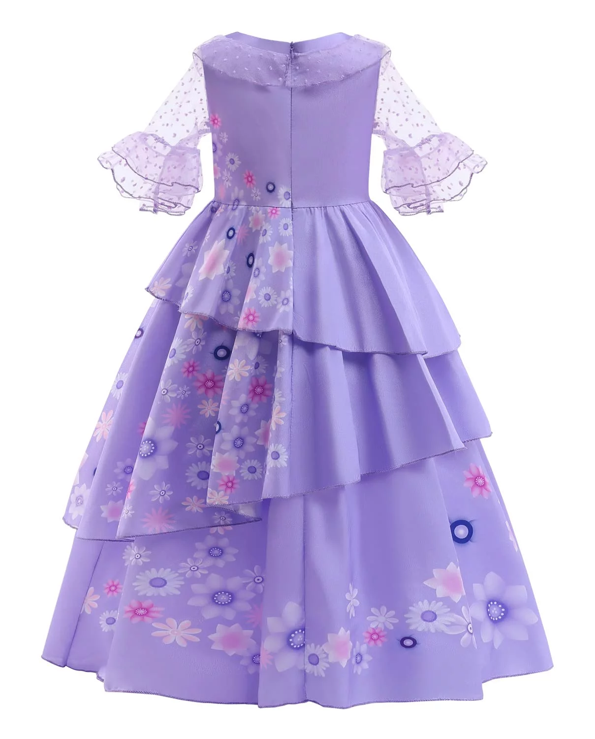 Jurebecia Girls Encanto Isabella Costume Dress Magic Family Princess Dress with Accessories Purple