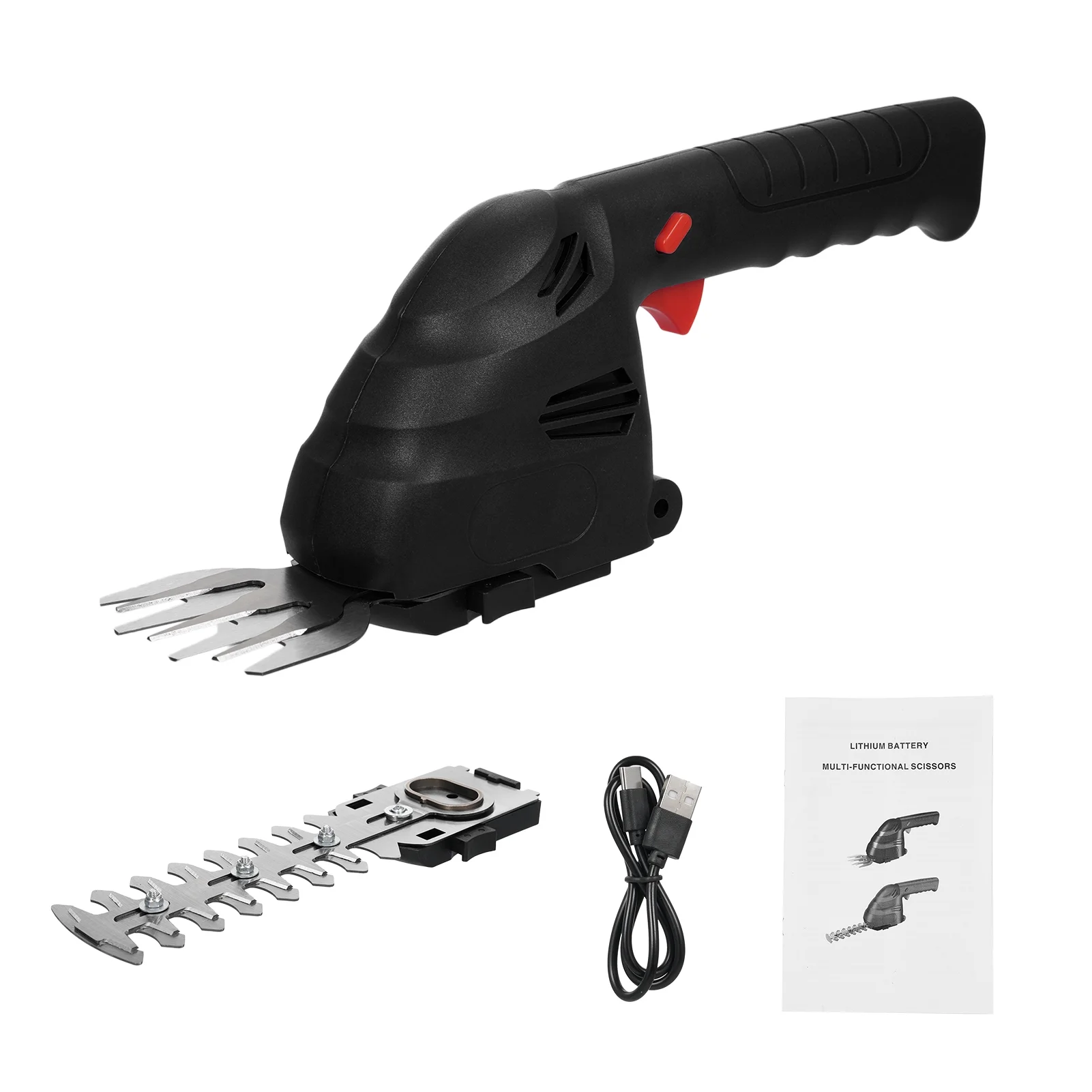 Geevorks Dual Purpose Hedge Trimmer, Electric Tool for Shrub Branch and Lawn, Comes with 2.0Ah Battery and Type C Charging Cable