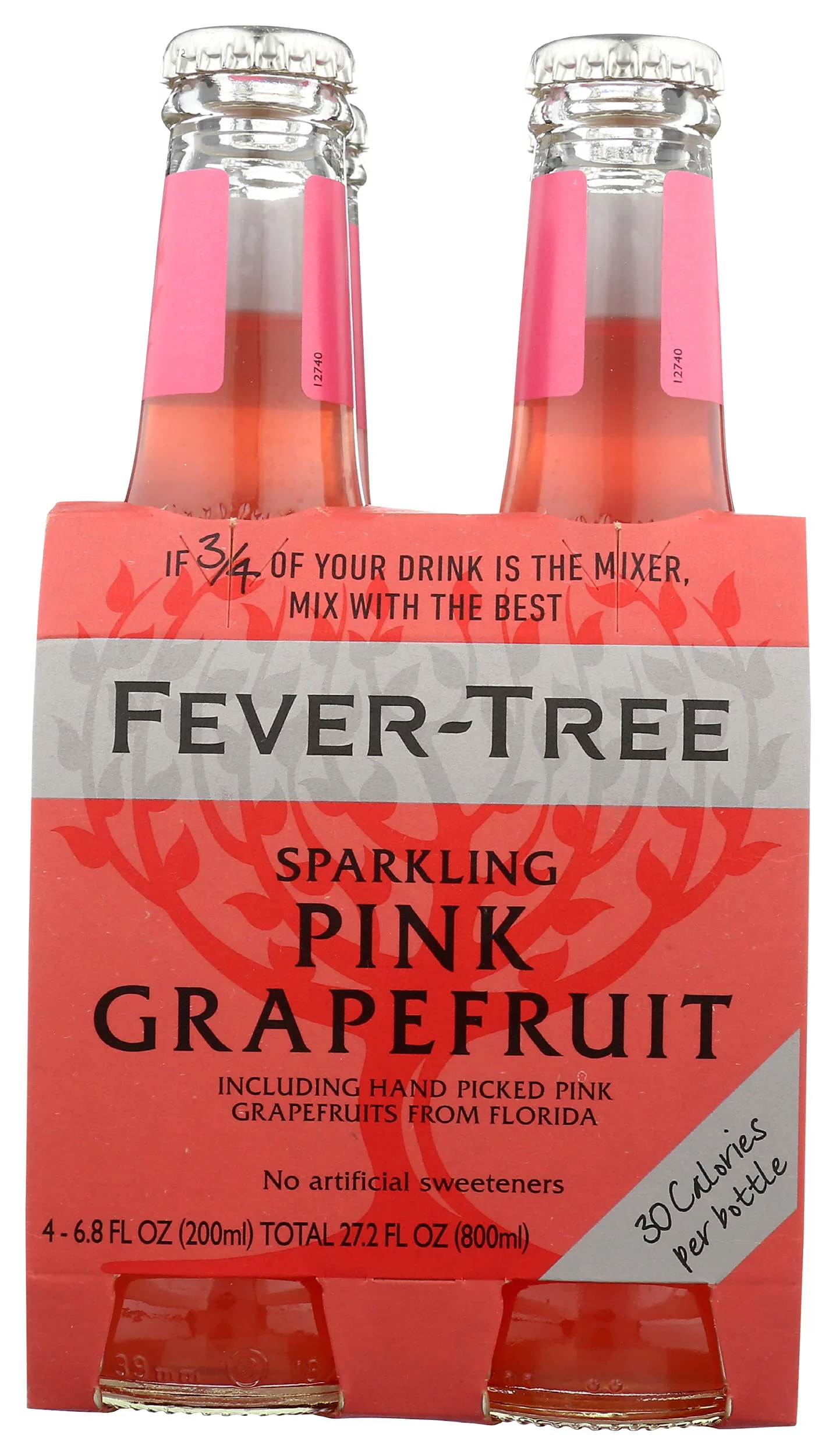FEVER-TREE Sparkling Pink Grapefruit Mixer, 6.8 Fl Oz (Pack of 4)