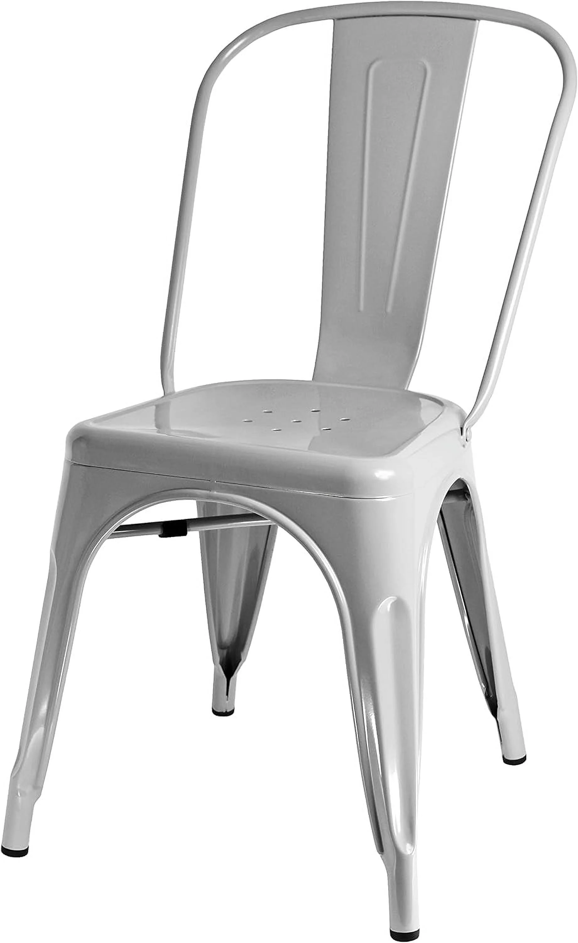 Group Stackable Metal Cafe Chair, Gray (Pack Of 2)