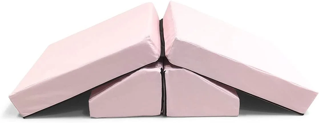 OUWI Blocksy Mini, Indoor Foam Playset 3 Piece Soft Toddler and Kids Active Play Couch for Crawling, Climbing, Fort Building and Jumping, Made in The US, Pink