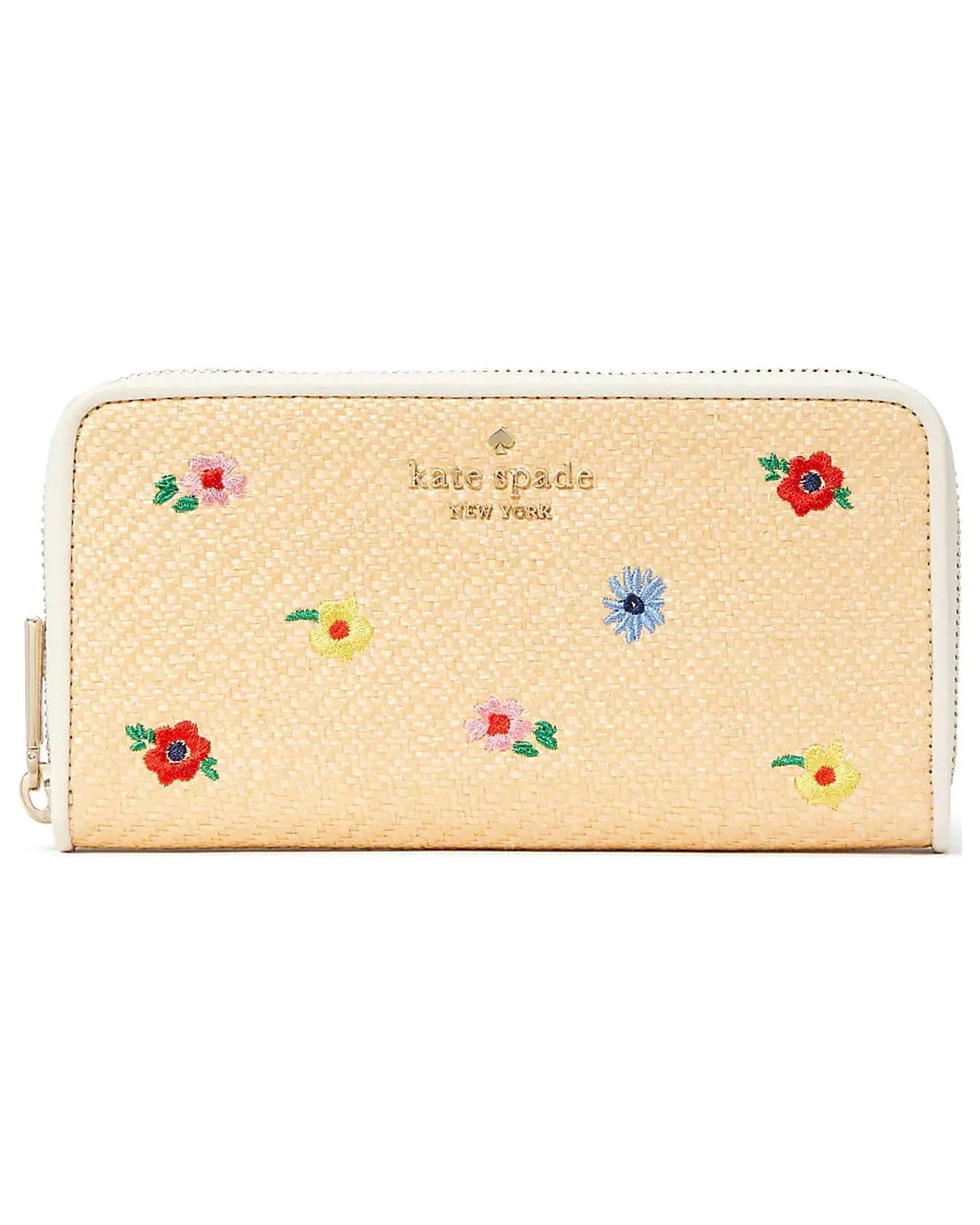Staci Garden Bouquet Straw Large Continental Wallet