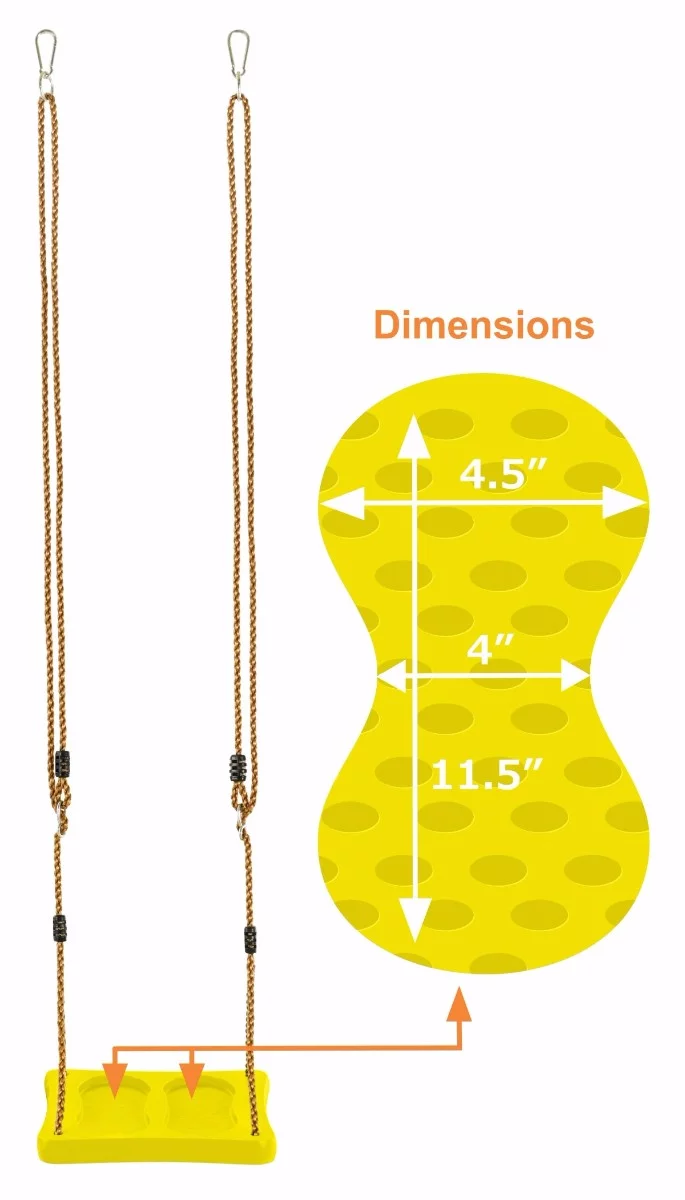 Machrus Swingan One Of A Kind Standing Swing Tree Swing With Adjustable Ropes - Fully Assembled - Yellow