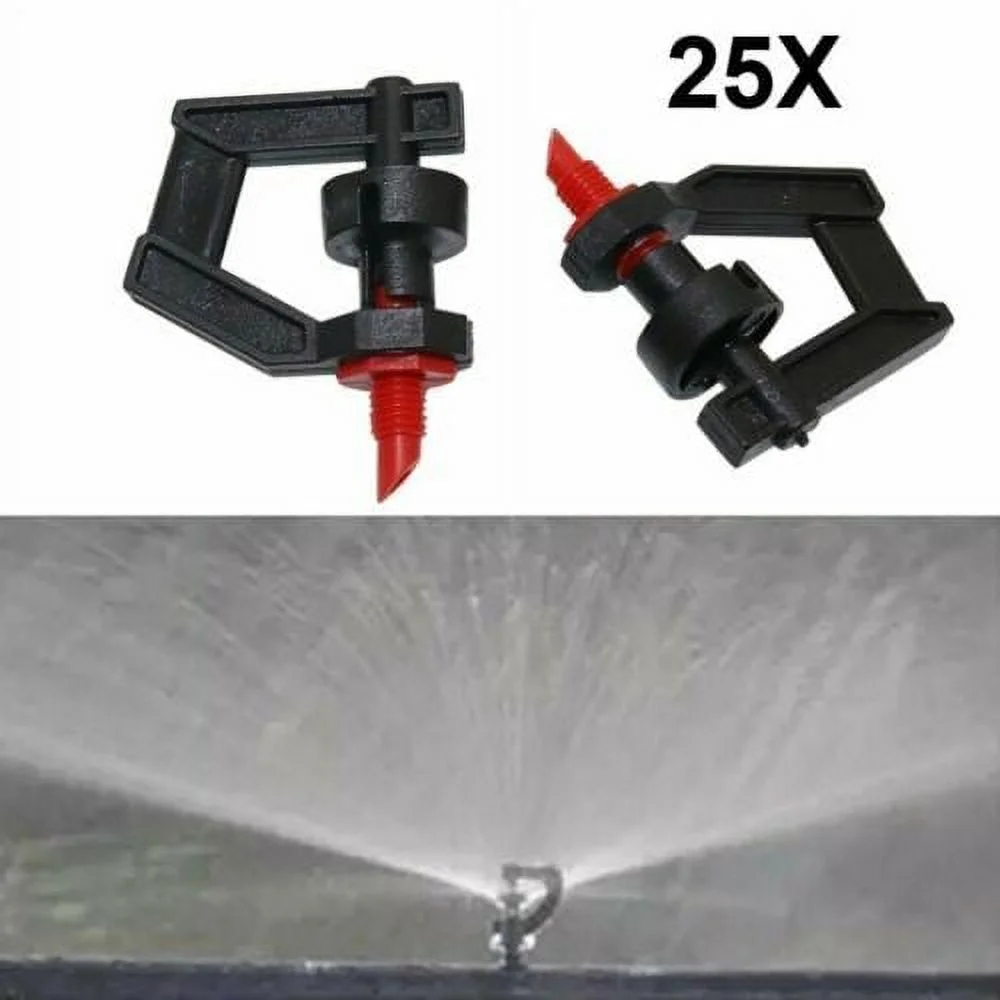 Ruibeauty 25Pcs G Type 360° Micro Rotary Tripod Nozzle Sprinklers Head Refractive Misting Irrigation Plant Rotating Refraction Sprinkler Atomizing Nozzle