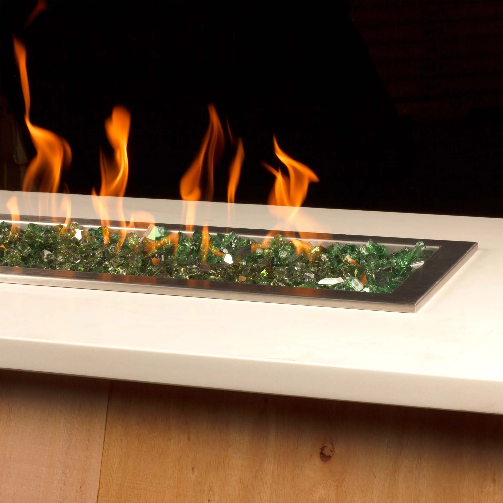 Terrestrial Green Reflective Tempered Fire Glass 1/2