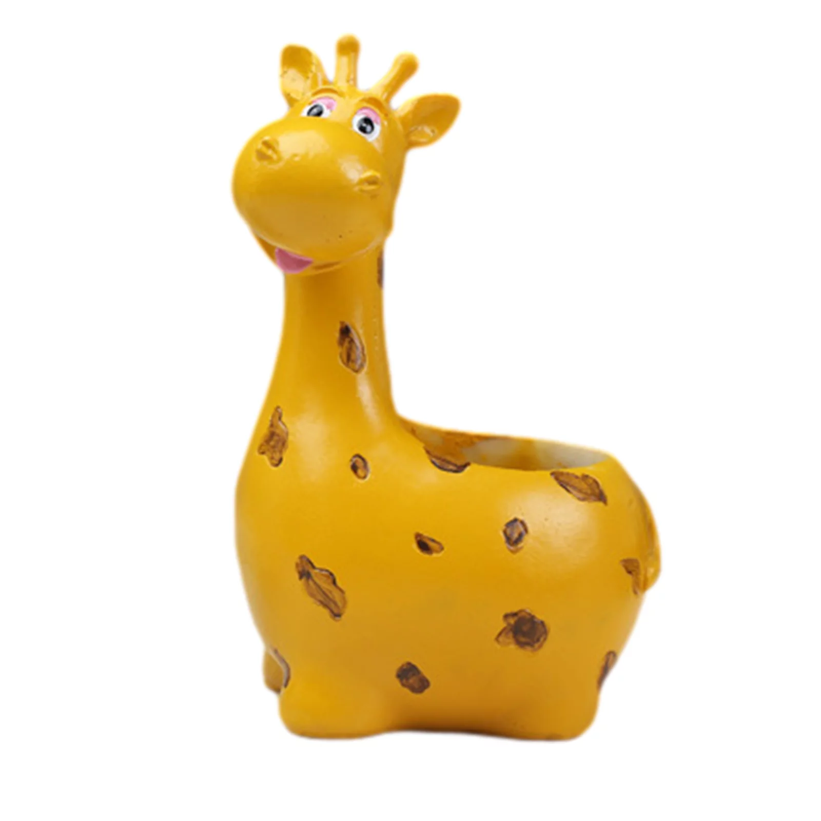 Cute Cartoon Animal Giraffe Hippo Resin Flower Pot Garden Creative Tabletop Potted Small Flower Pot Home Garden Decroation
