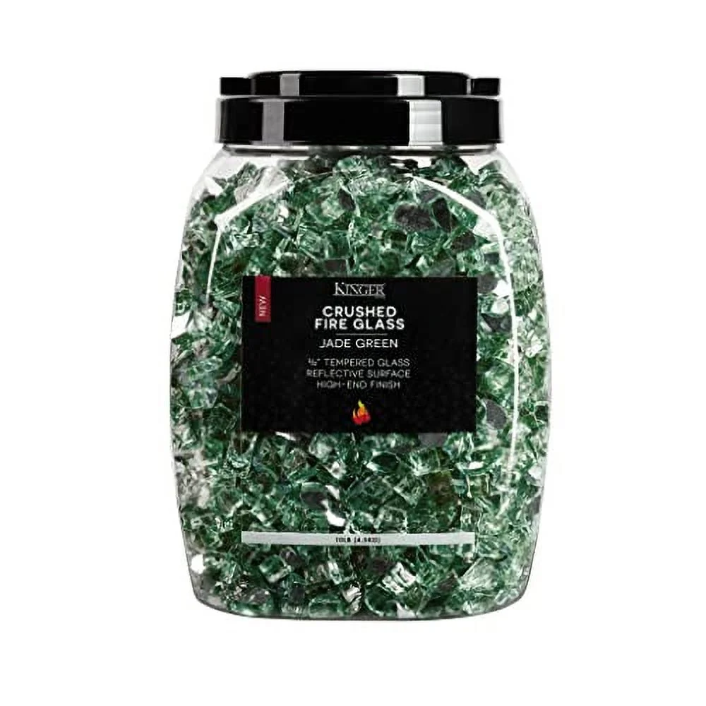 Fire Glass 1/2 Inch Reflective Tempered Fire Pit Glass Rocks for Propane or Gas Fire Pit 10 Pounds Cobalt Blue （Gift Package） Green