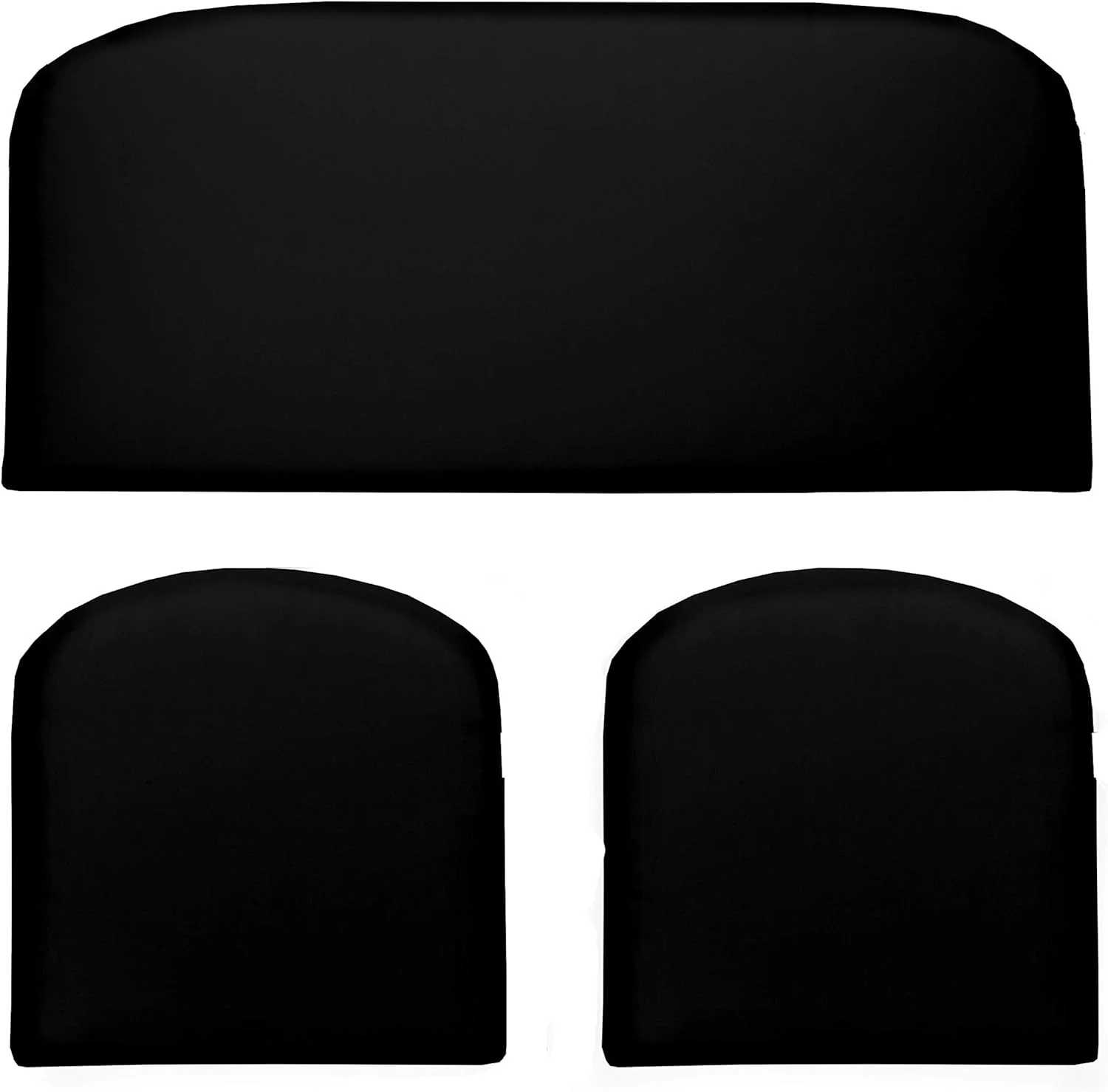 Outdoor 3 Piece Foam Wicker Loveseat and Chair Seat Cushion Set, Choose Color (Standard, Black)
