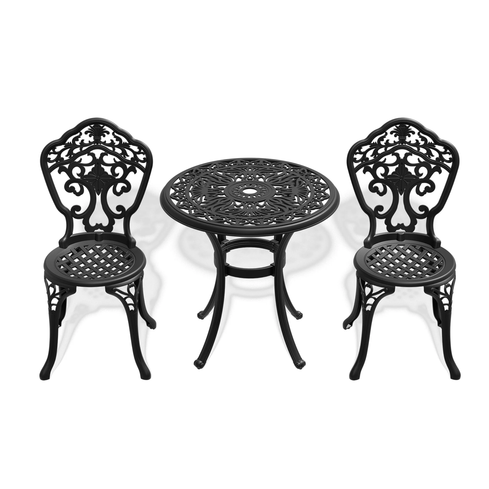 3-Piece Set Of Cast Aluminum Patio Furniture&nbsp; With Black Frame