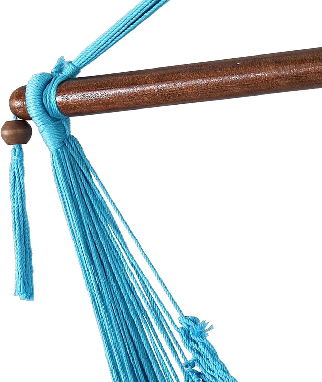 Hanging Rope Hammock Chair Swing with Adjustable Stand - 300-Pound Capacity - Sky Blue