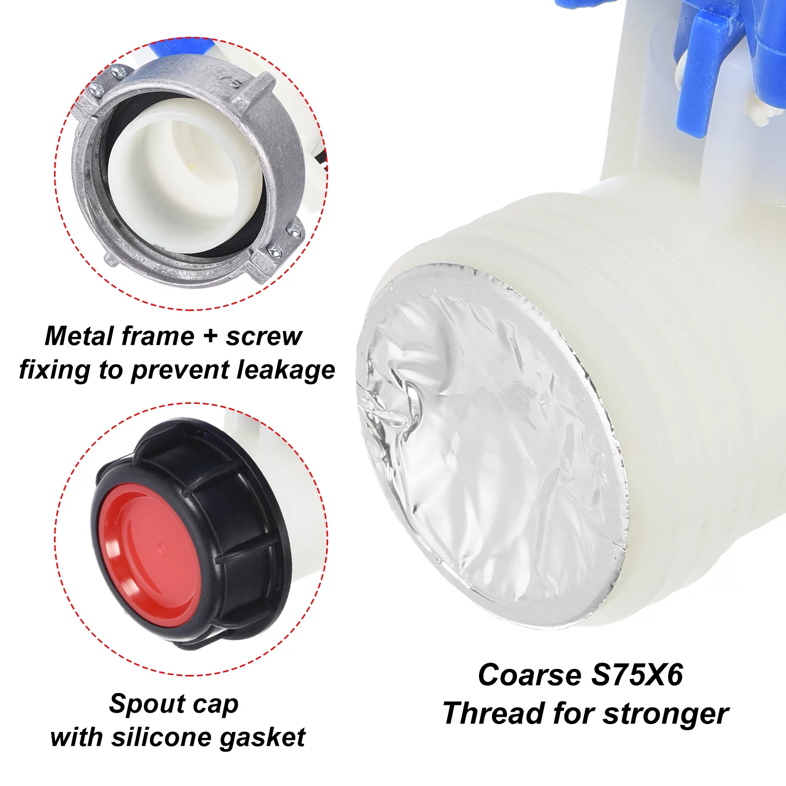 75mm IBC Tote Tank Adapter DN50 Alloy IBC Tote Water Container Adapter with Butterfly Valve Switch