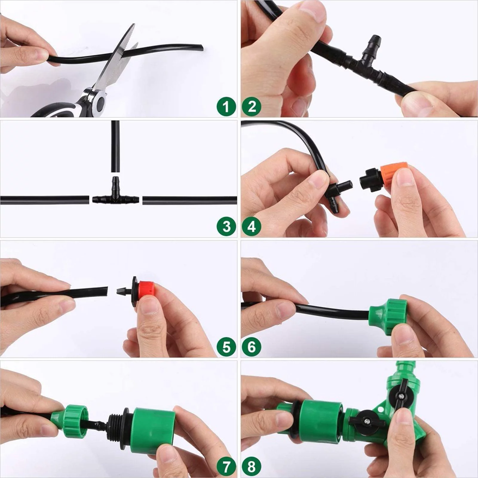 Irrigation System Kit Kit Garden Timer Tubing Hose Watering Kits