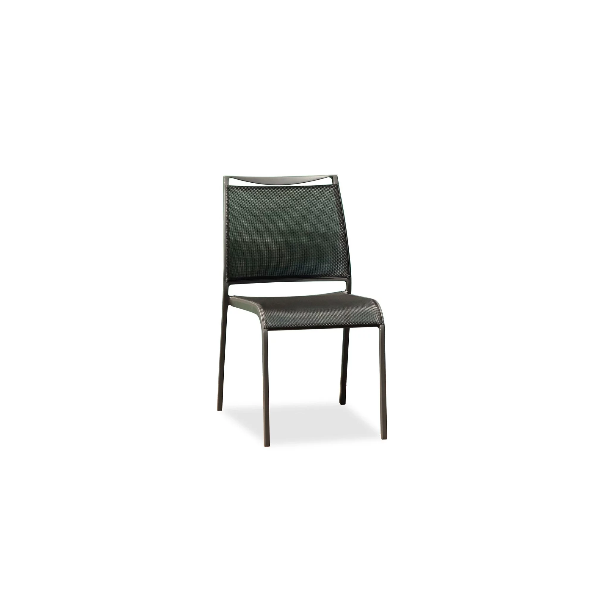 Aloha Indoor/Outdoor Dining chair Grey Aluminium frame, grey textilene sling seat and back, Stac...