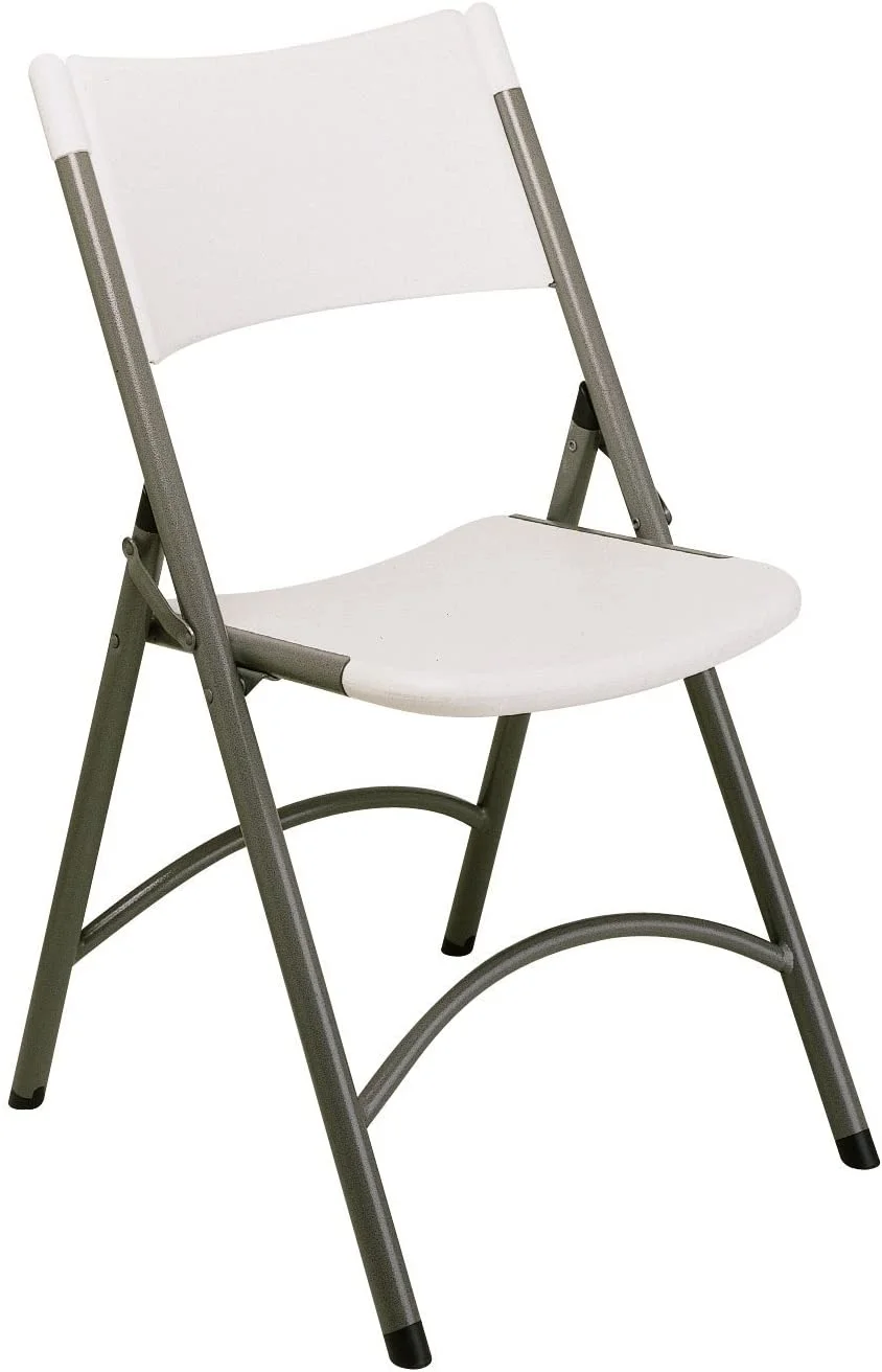 Office Star Resin Furniture for Indoor or Outdoor Use, 4-Piece Set, Folding Chairs Light Grey