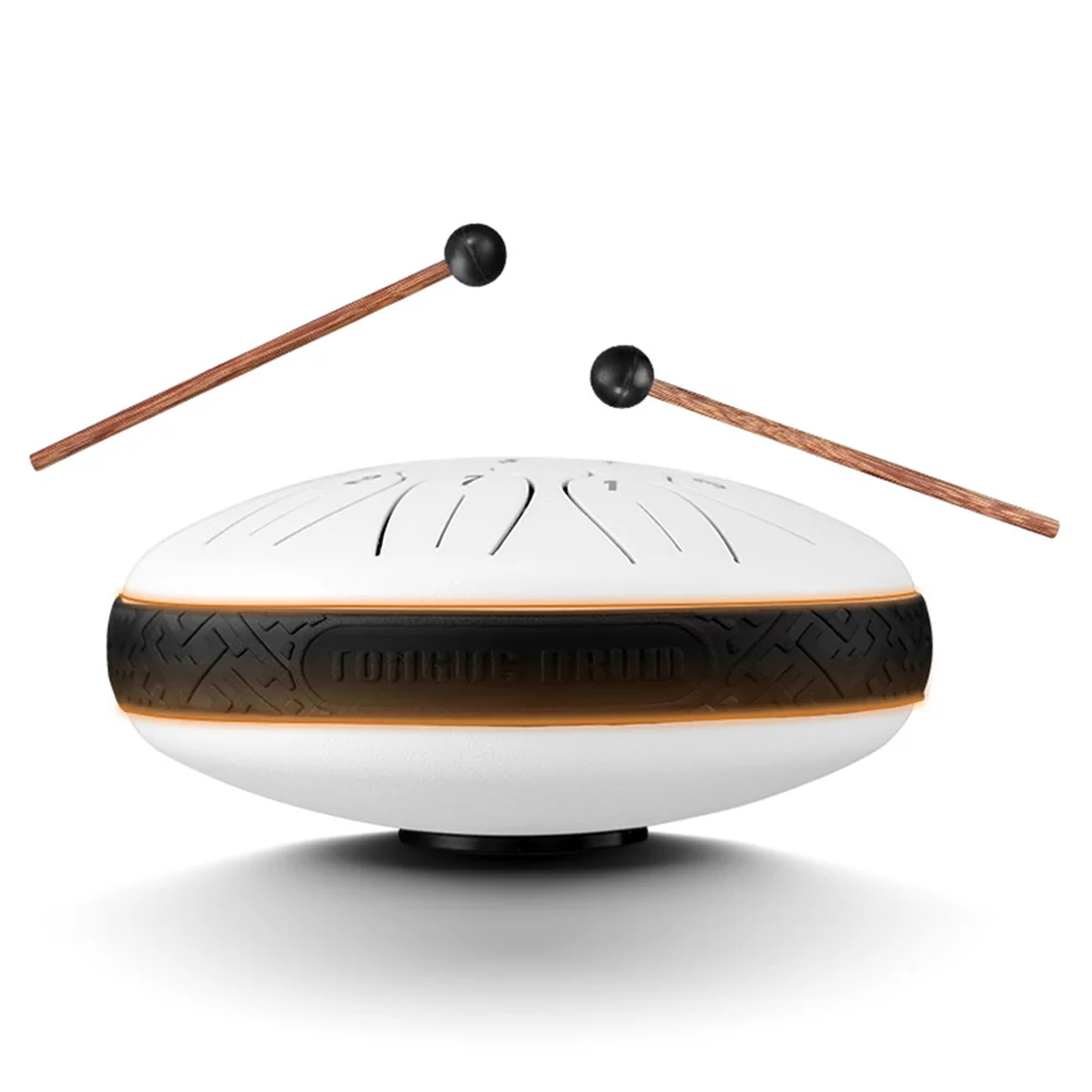 Walmeck 6 inch 11-Tone Steel Tongue Drum D-Key Hand Pan Drums with Drumsticks Percussion Musical Instruments