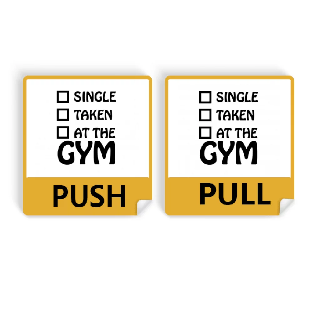 Single Married Gymnasium Choice Push Pull Door Sign Vinyl Stickers Shop