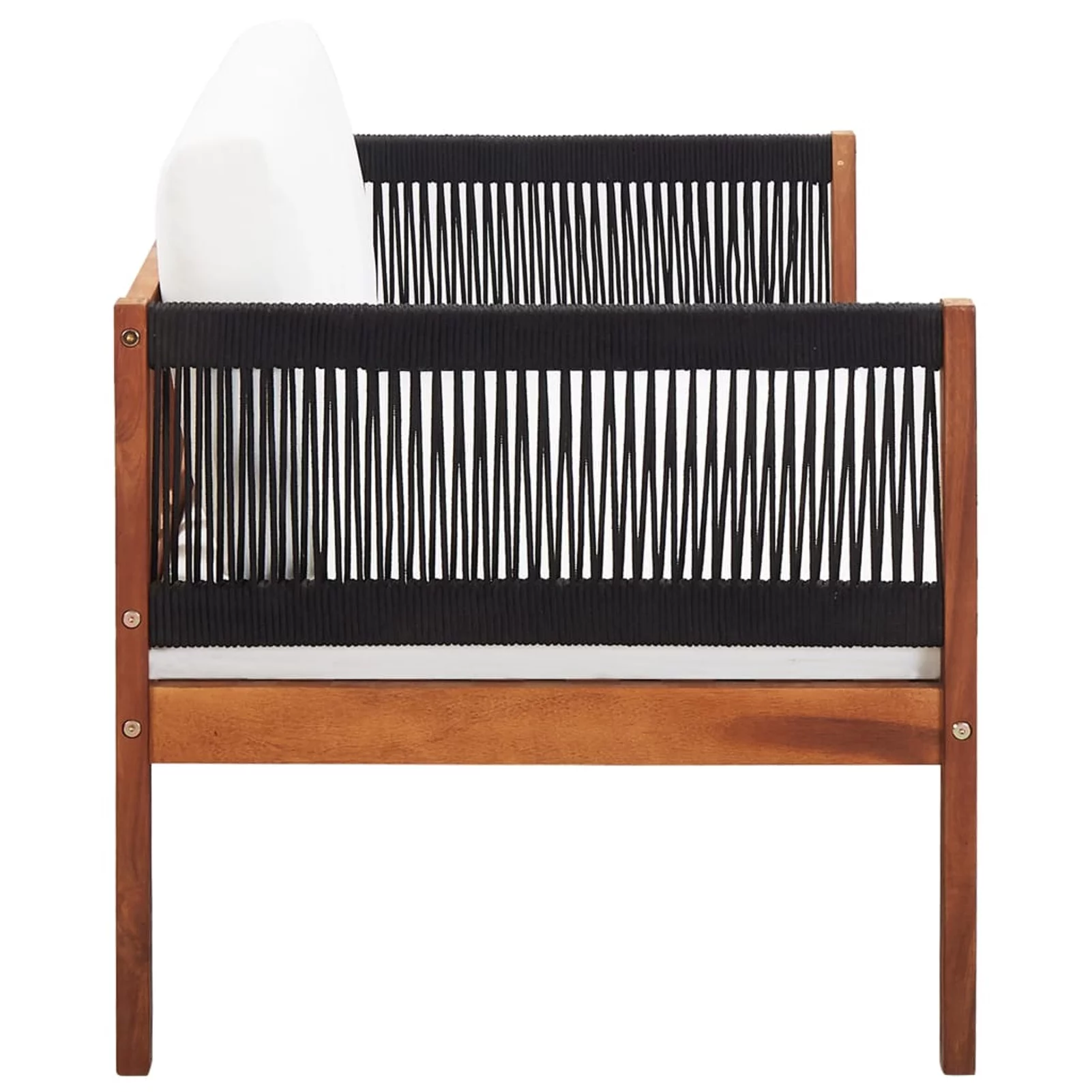 Tomshoo Patio Sofa 2-Seater Solid Acacia Wood