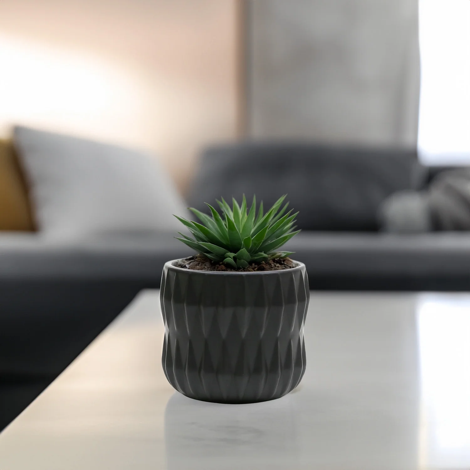 WGV Small Unique Black Ceramic Pot - 4.5