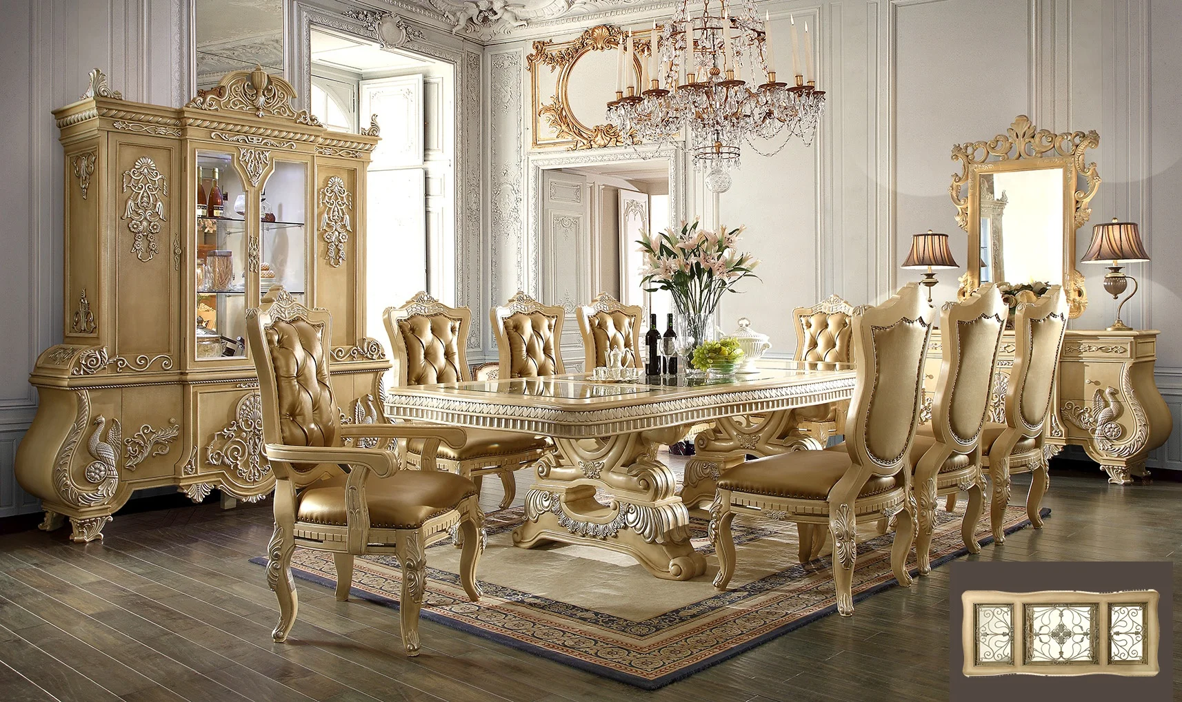 HD-7266 - 9PC DINING TABLE SET