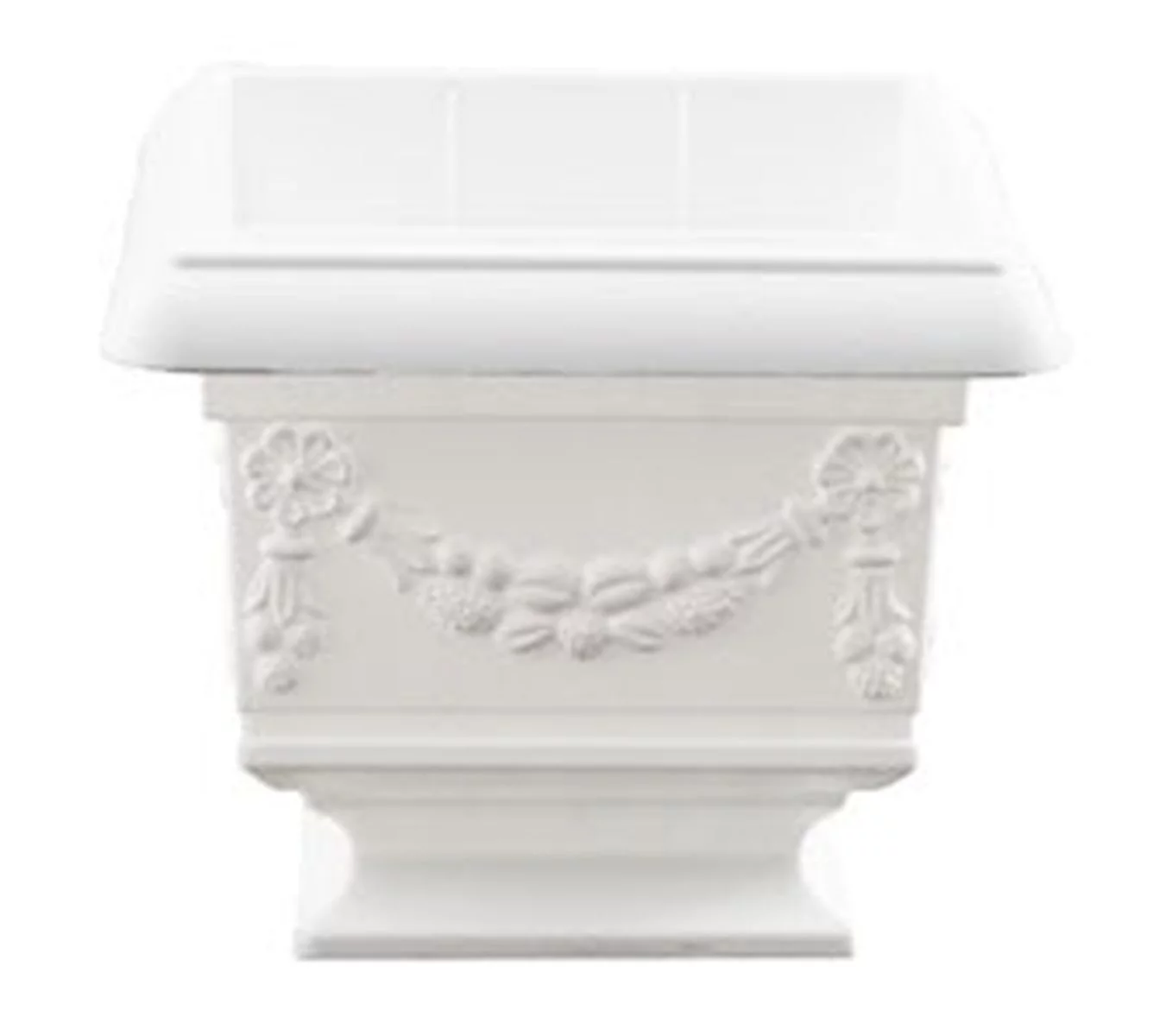 Decorative Square White On A Pedestal Planter