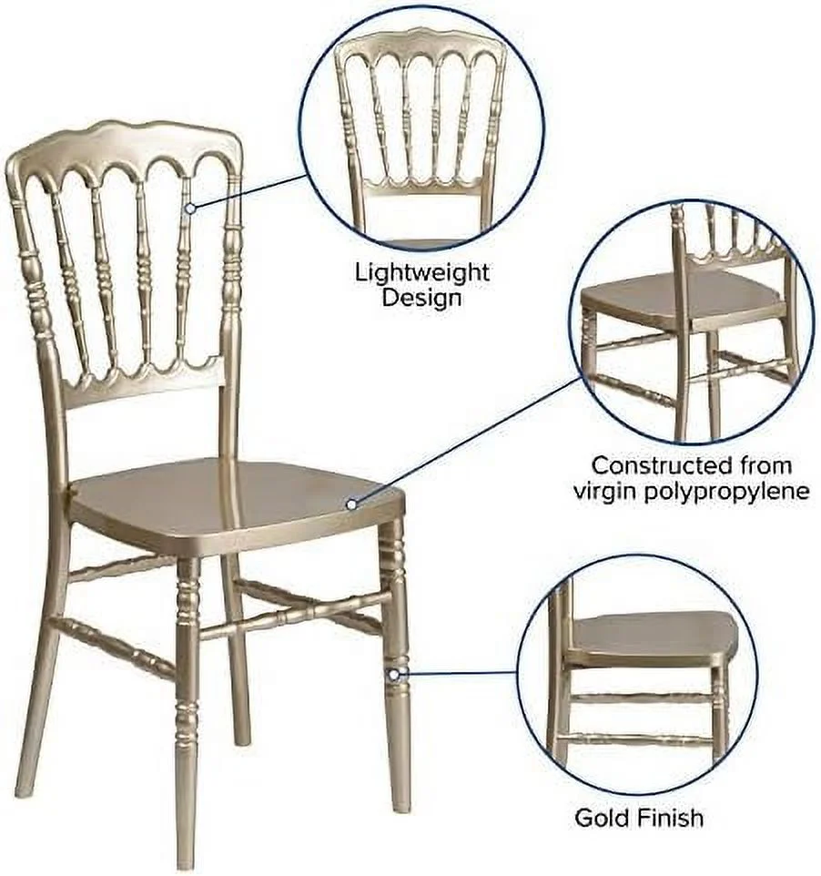SQRTCV White Resin Stacking Napoleon Chair