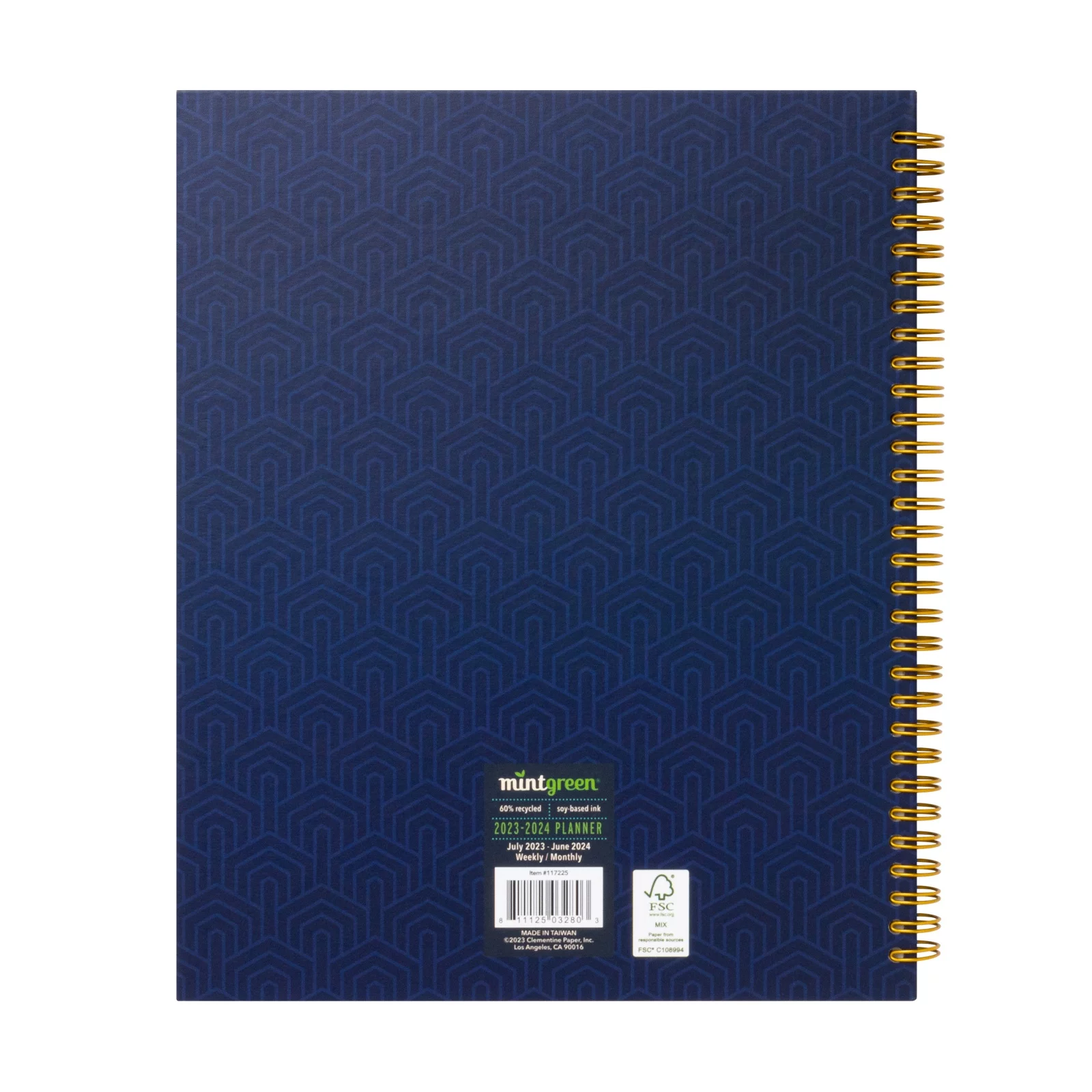 2023-2024 Mintgreen Weekly/Monthly Spiral Planner, 8.5