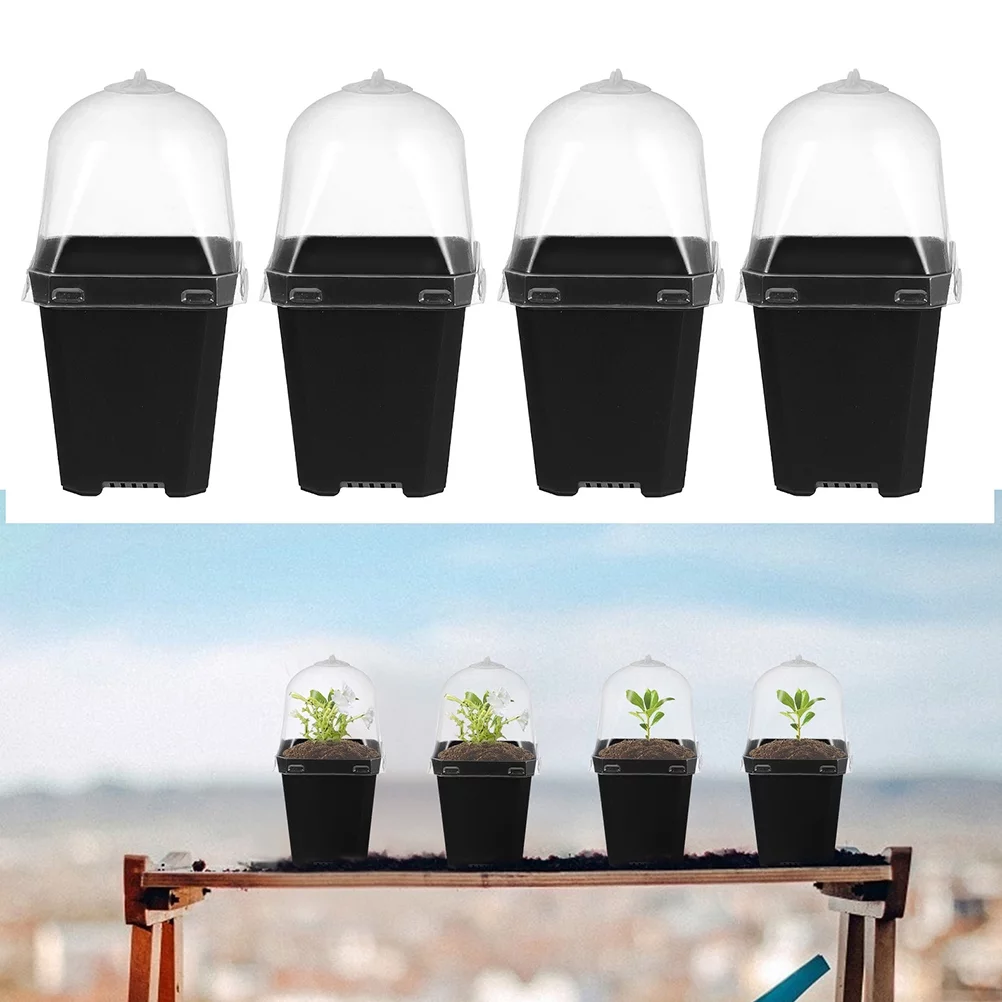 12 Sets Stuffy Flower Pots Orchid Planter Propagator Tray Hydroponic Container Halloween Seedling Plastic