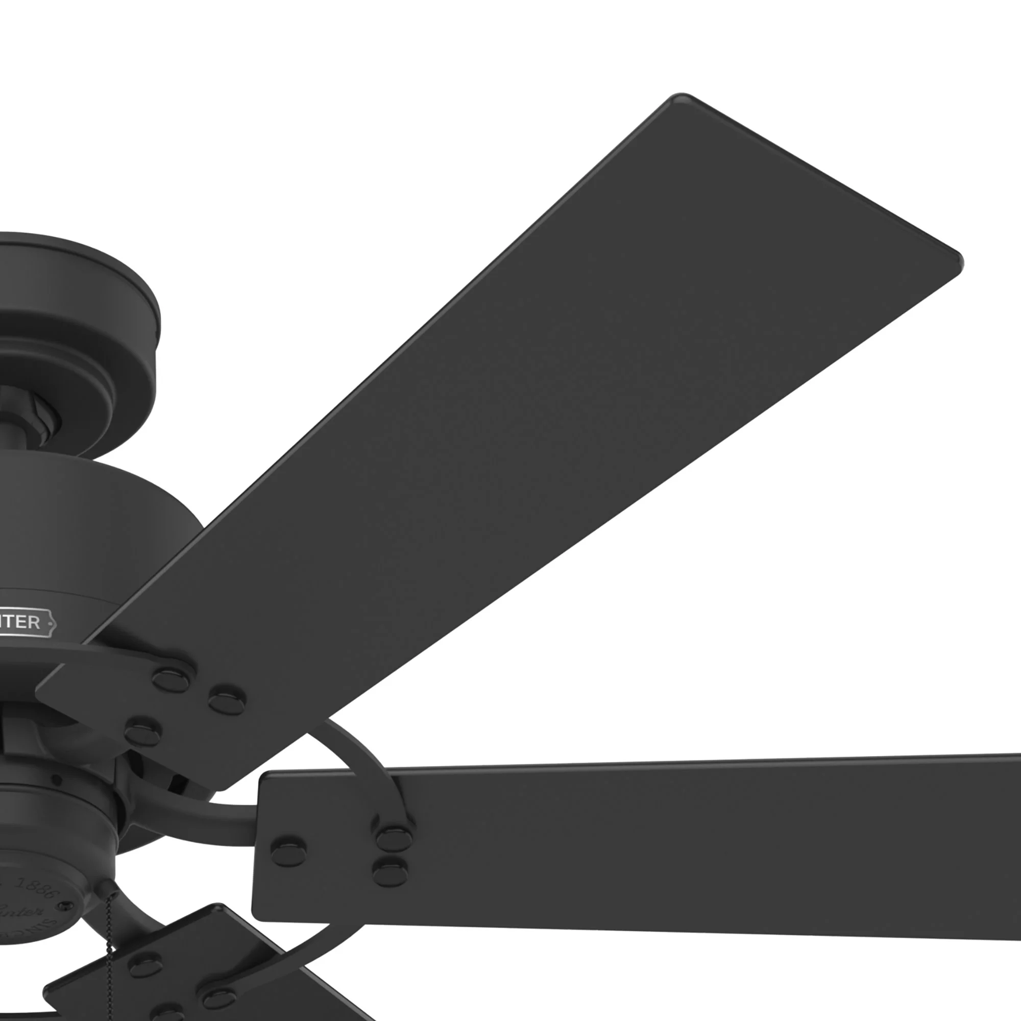 Hunter 52 inch Gilrock Matte Black Ceiling Fan and Pull Chain