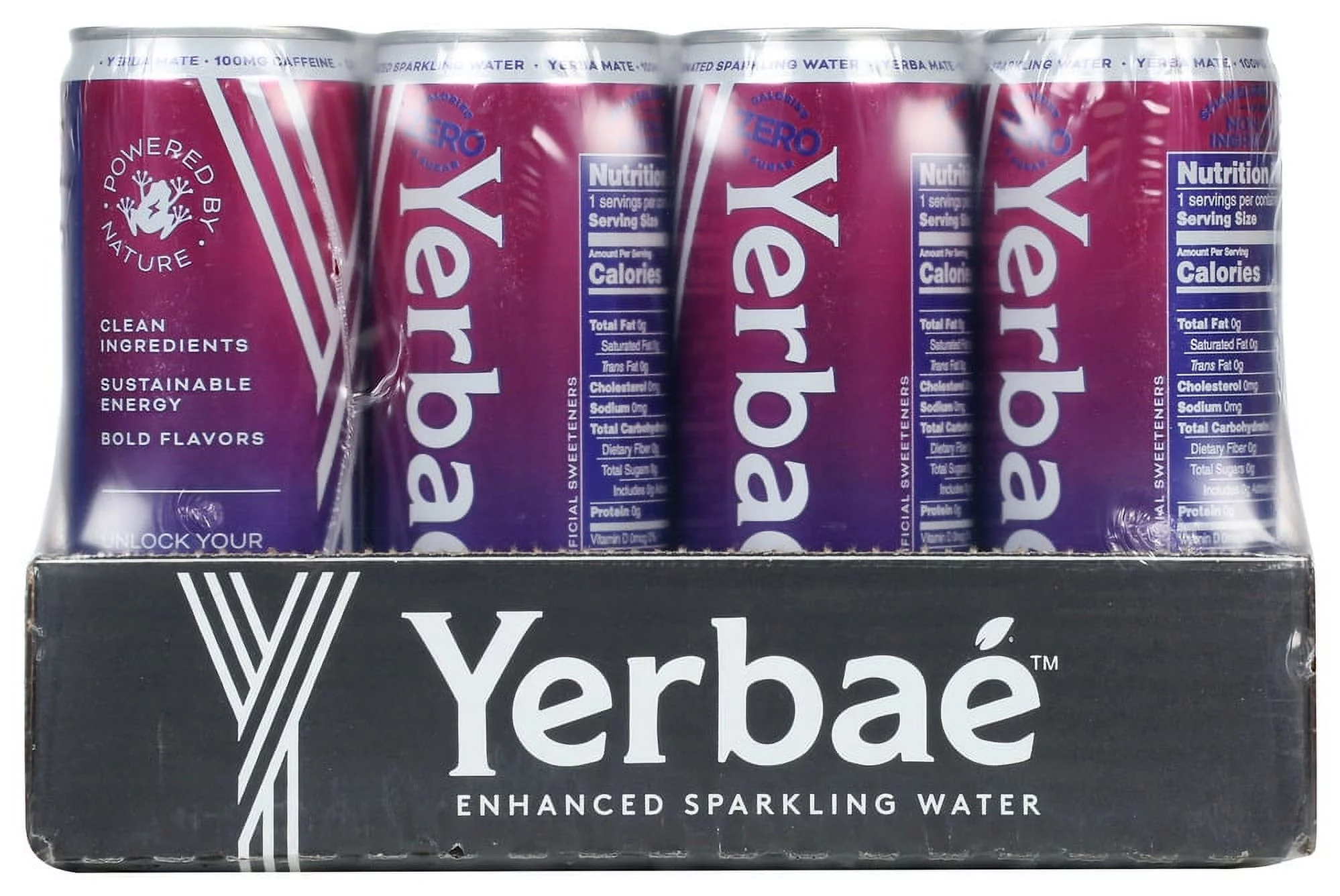 Yerbae Pomegranate Berry Sparkling Water - 12 oz, Case of 12