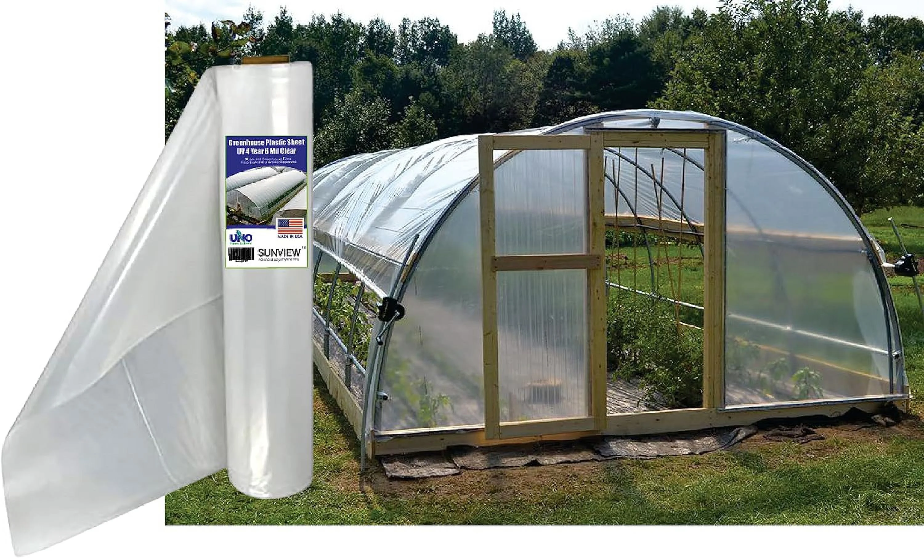 Sunview Greenhouse Clear Plastic Film Polyethylene Covering Gt4 Year 6 Mil 24Ft Wide X 25Ft Long