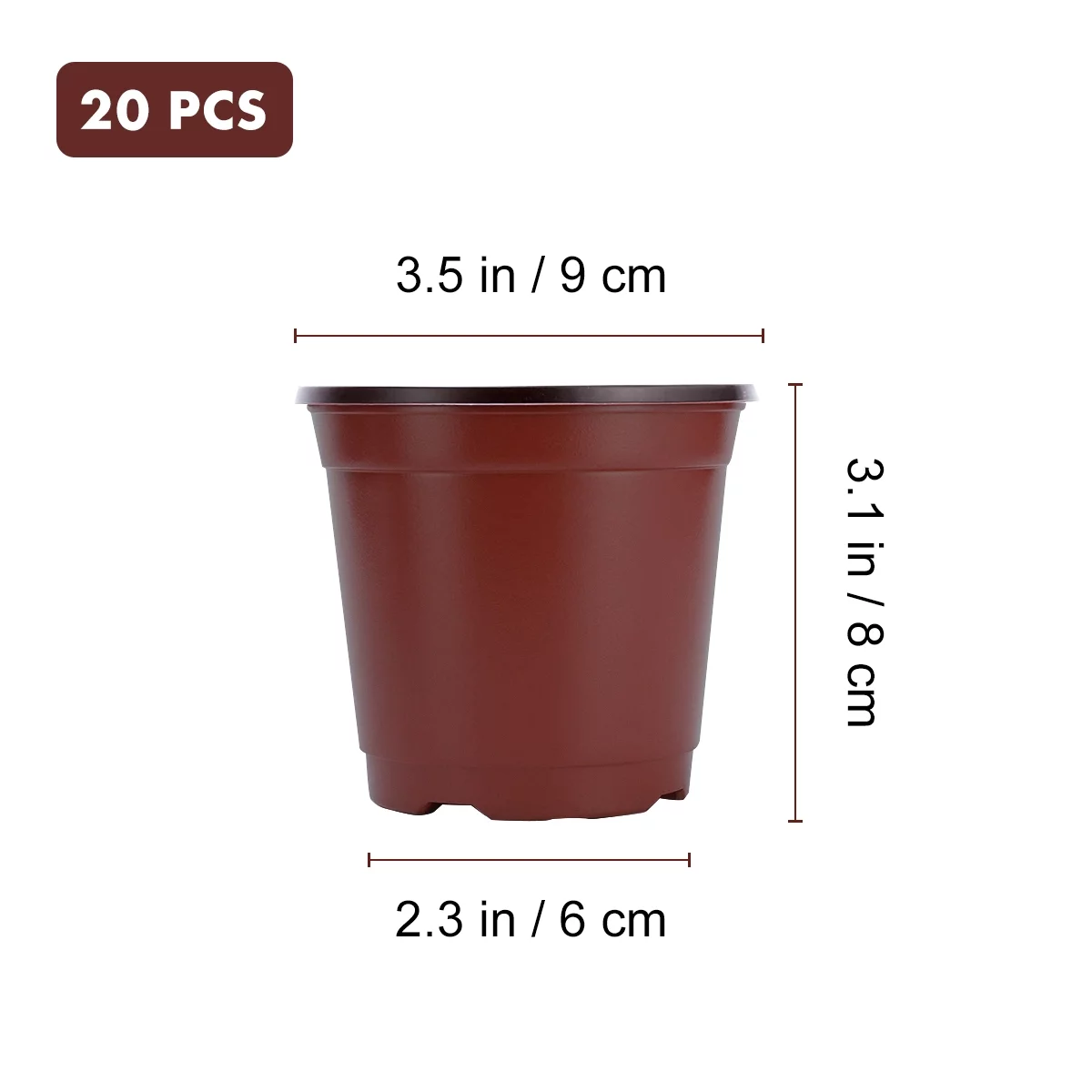 NUOLUX DOITOOL 20PCS Plastic Plant Flower Pots Nursery Seedlings Pot Lightweight Two-tone Universal Flower Plant Container Starting Pots