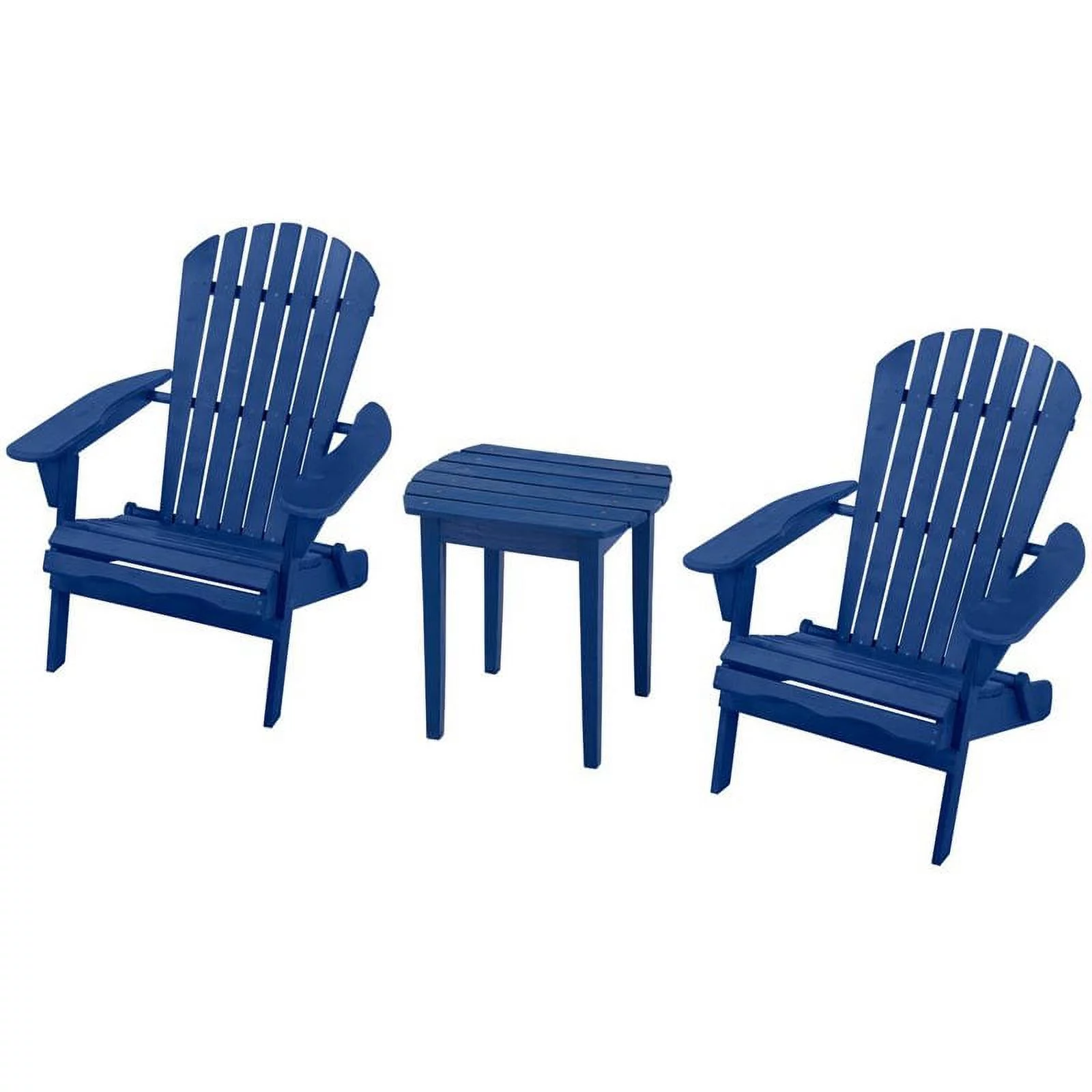 W Unlimited SW1912NVSET3 Adirondack Chair Bristro Set, Navy Blue - Set of 3