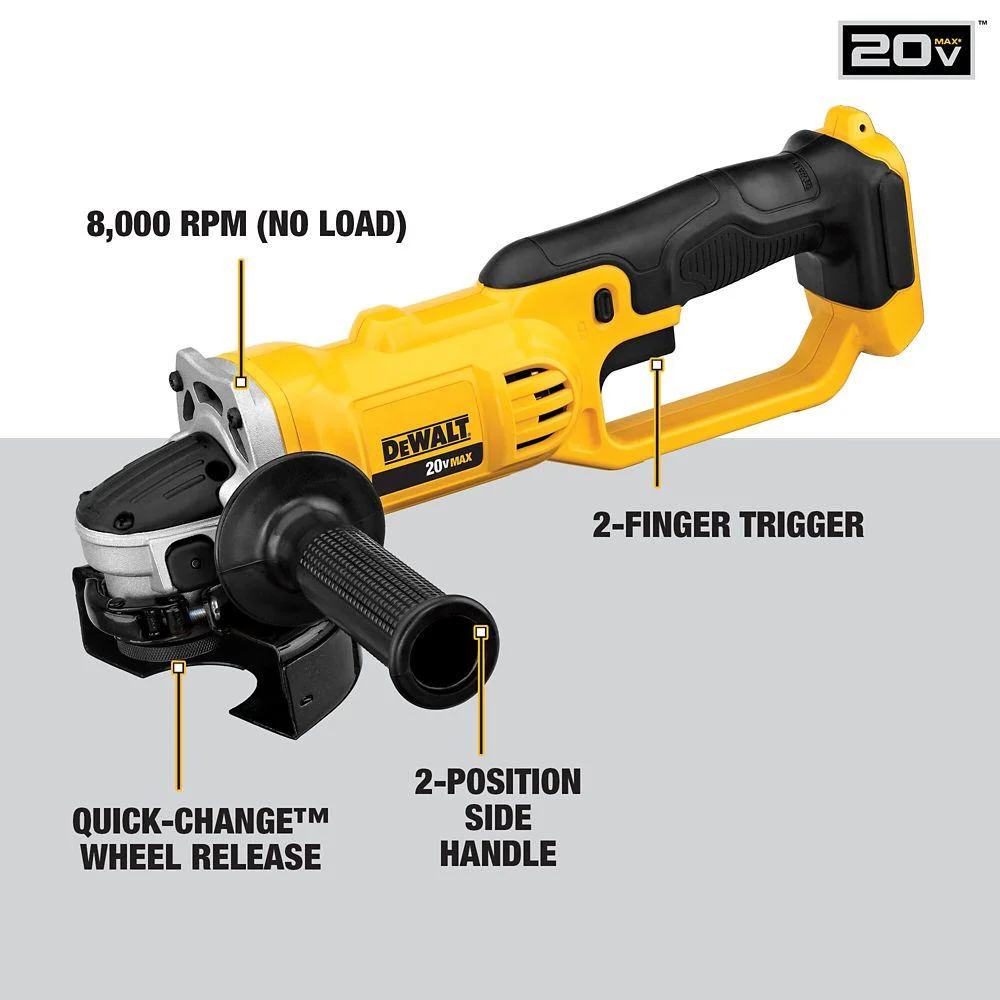 DeWALT DCG412B 4-1/2 / 5 in. Dia. 20V Max Lithium-Ion Grinder (bare tool) No Battery