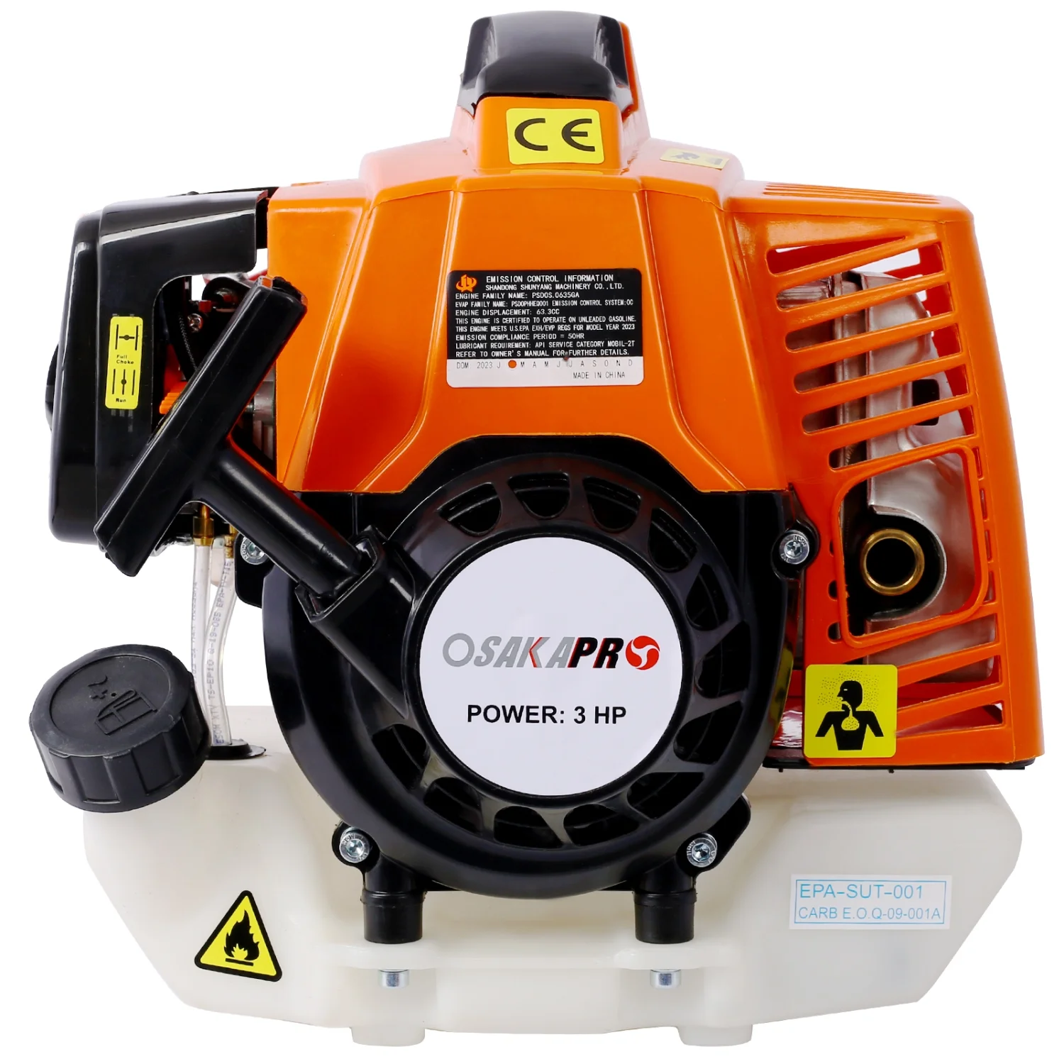 4 in 1 Multi-Functional Trimming Tool  63CC 2-Cycle Garden Tool System with Gas Pole Saw  Hedge Trimmer  Grass Trimmer  and Brush Cutter EPA Compliant