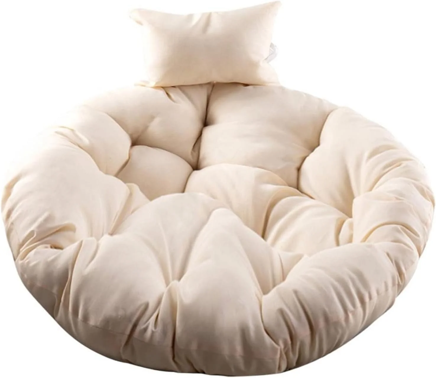 White Hammock Chair Swing Chair Cushion Hanging Chair Cushion Soft Swing Chair Cushion For Indoor Outdoor Balcony Yard