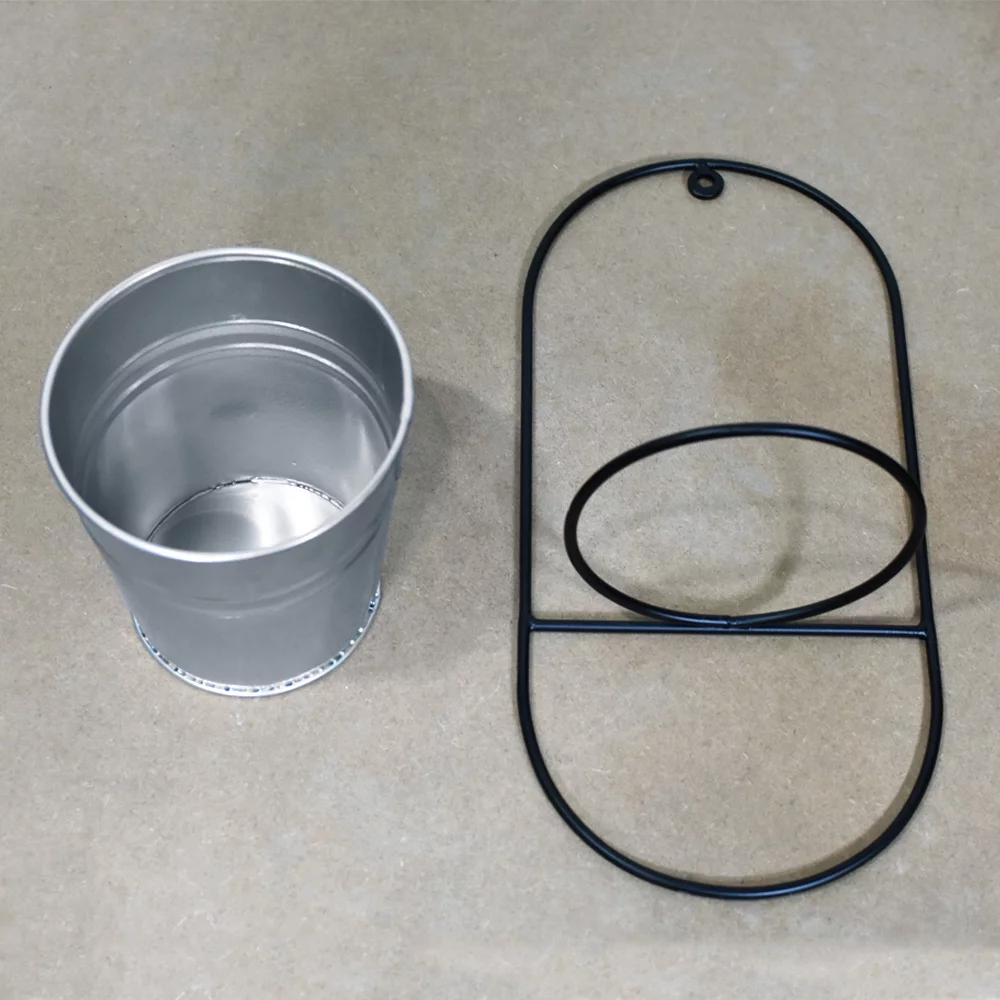 Handmade 100% Iron Round Modern Silver Coated Color 4.4 x 4.6 x 4.6 Inches Planters Pot 1006