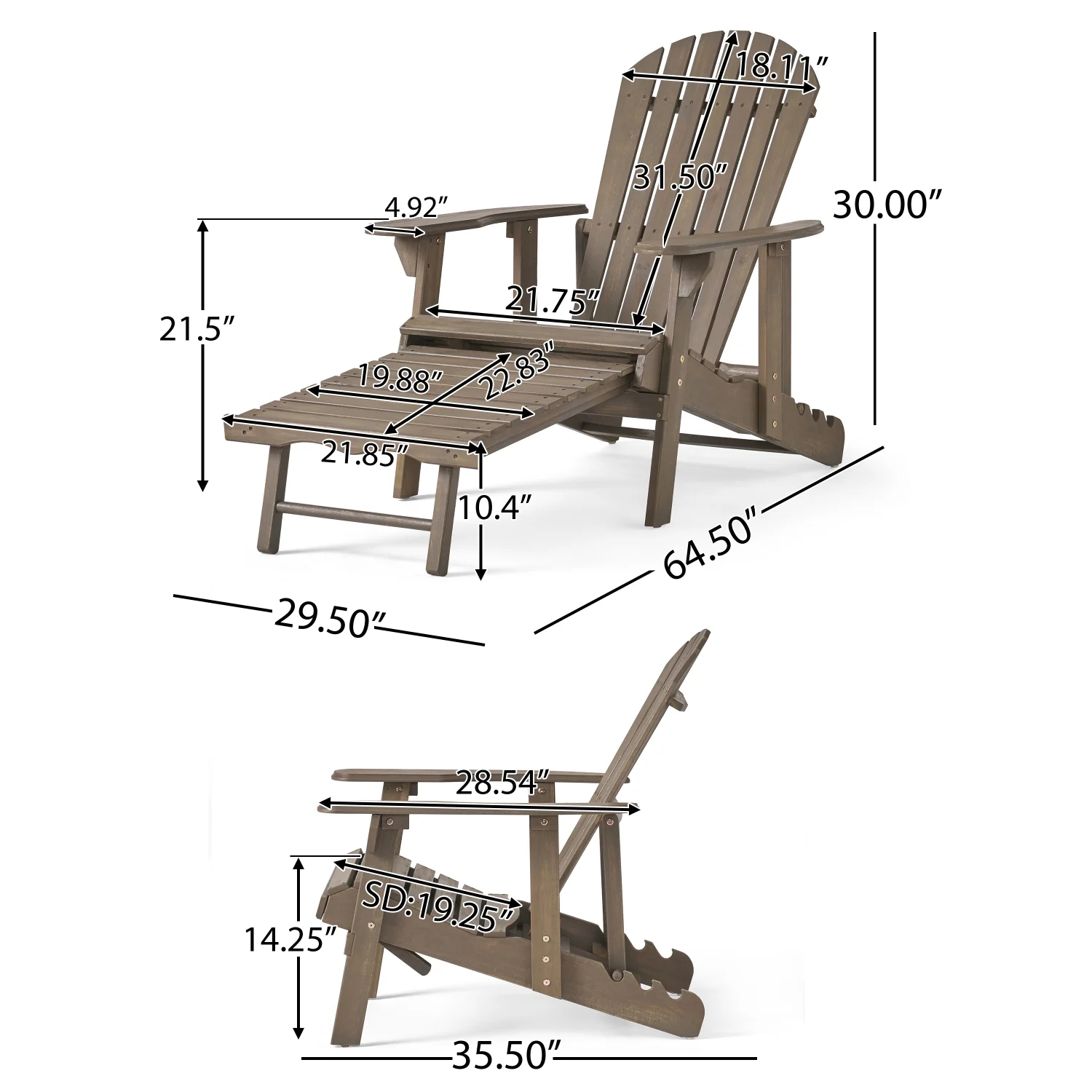 SJIOPL MALIBU ADIRONDACK CHAIR