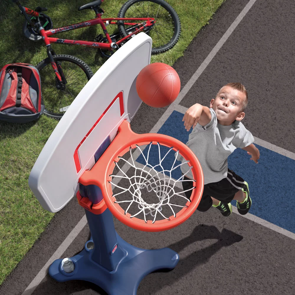Step2 Durable Adjustable Child Shootin Hoops Pro Basketball Hoop and Ball, Blue