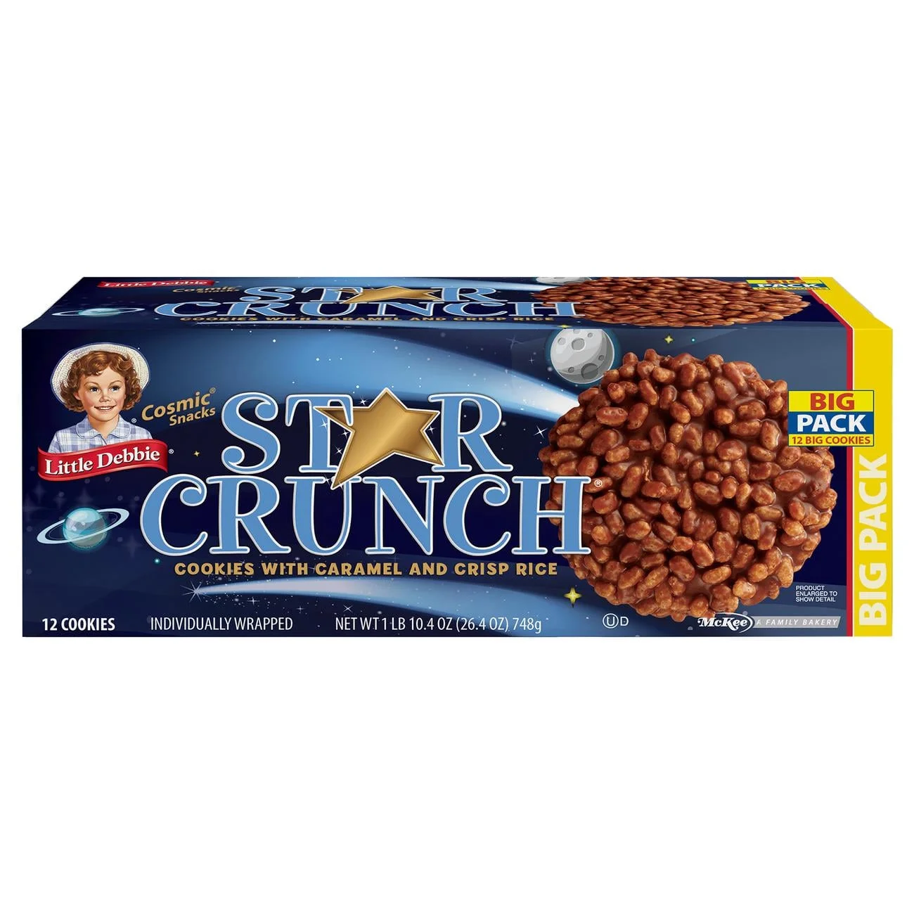 Little Debbie Star Crunch Cosmic Snacks Cookies - Big Pack 12 ct