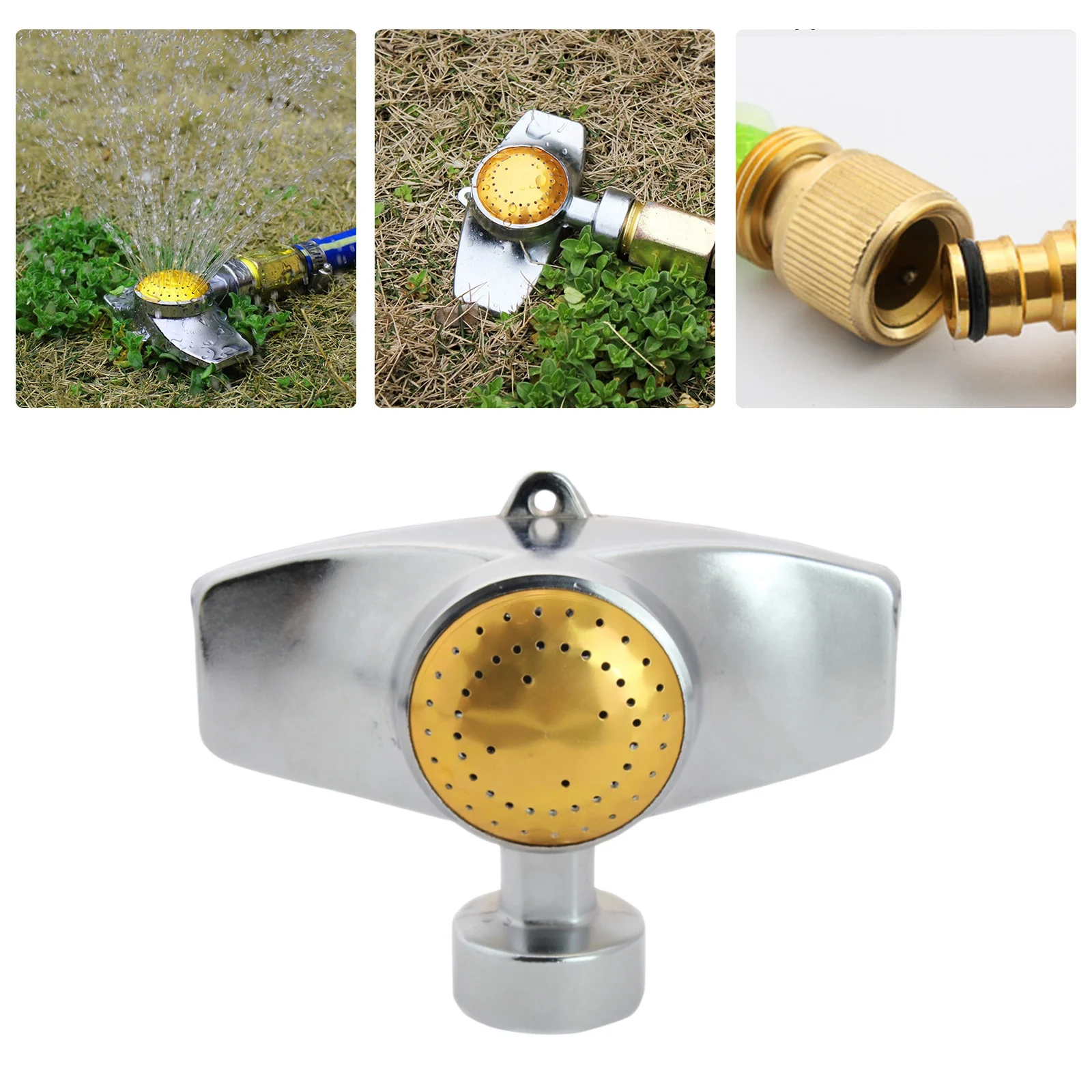 2PC Automatic 360-degree Garden Irrigation Lawn Sprinkler Watering Sprinkler Water Timer Hose