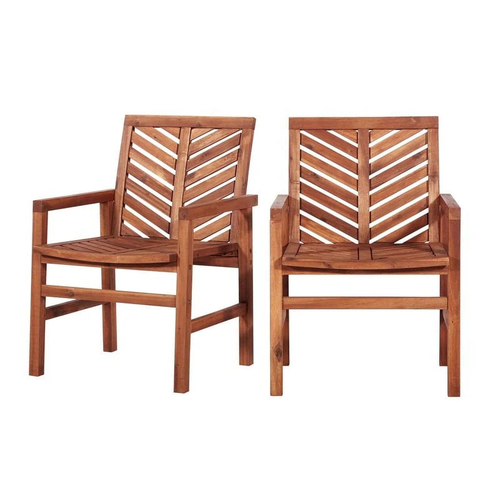 Afuera Living Outdoor Wood Patio Chairs (Set of 2) in Brown Finish