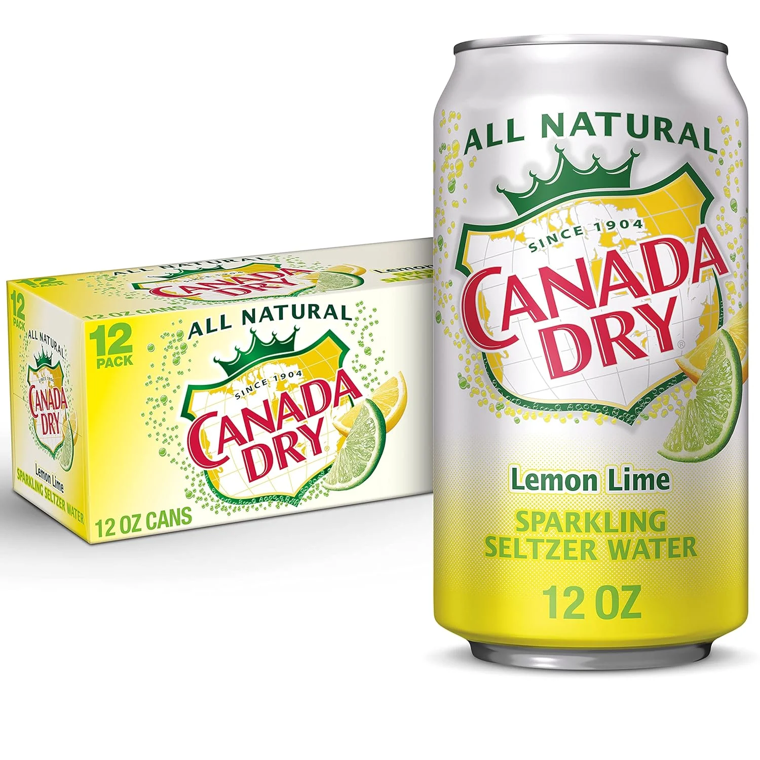 Lemon Lime Sparkling Seltzer Water, 12 Fl Oz Cans, 12 Count